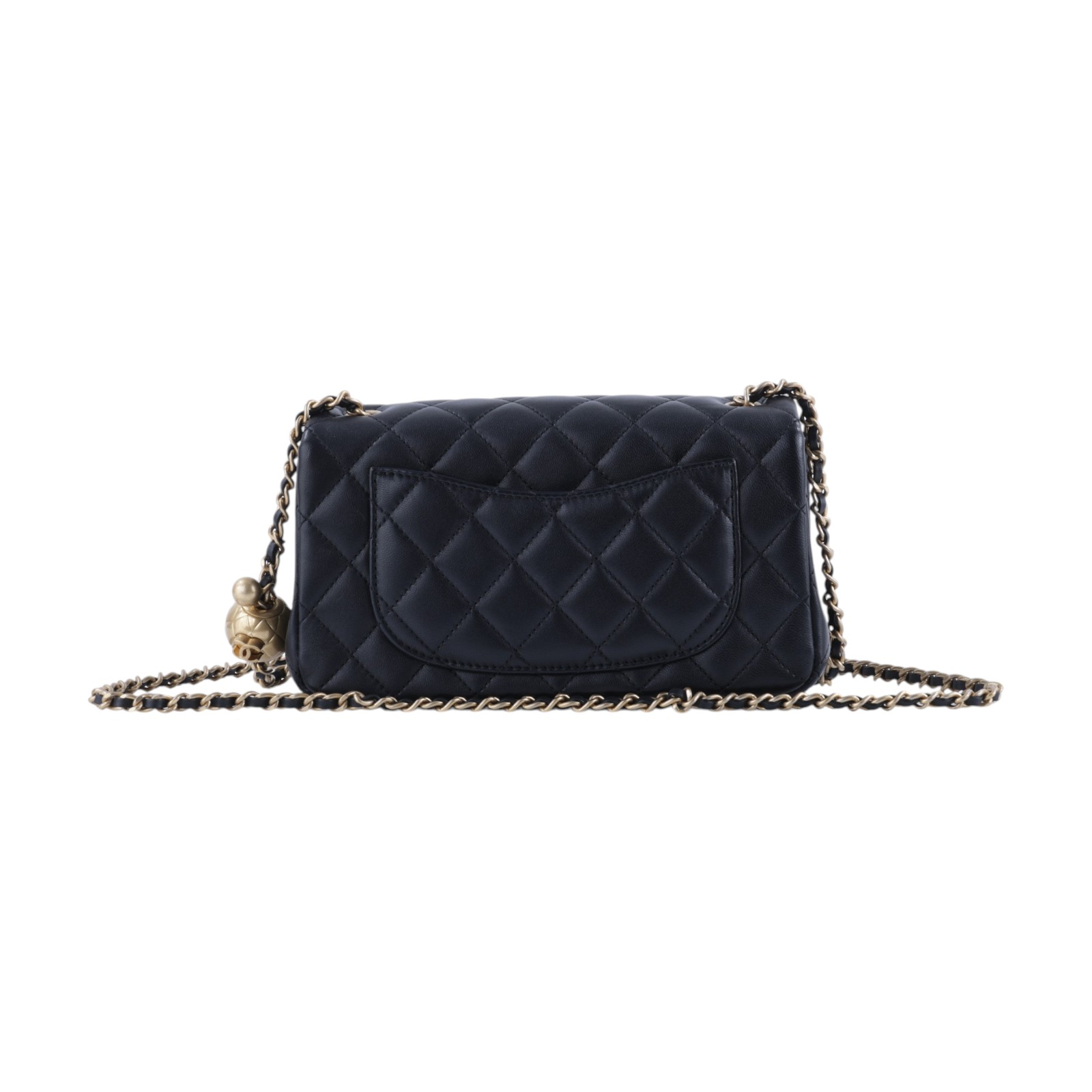 香奈兒 CHANEL 經典迷你口蓋包 AS1787 B02916 黑羊金球COCO20 防塵袋/購買證明影本