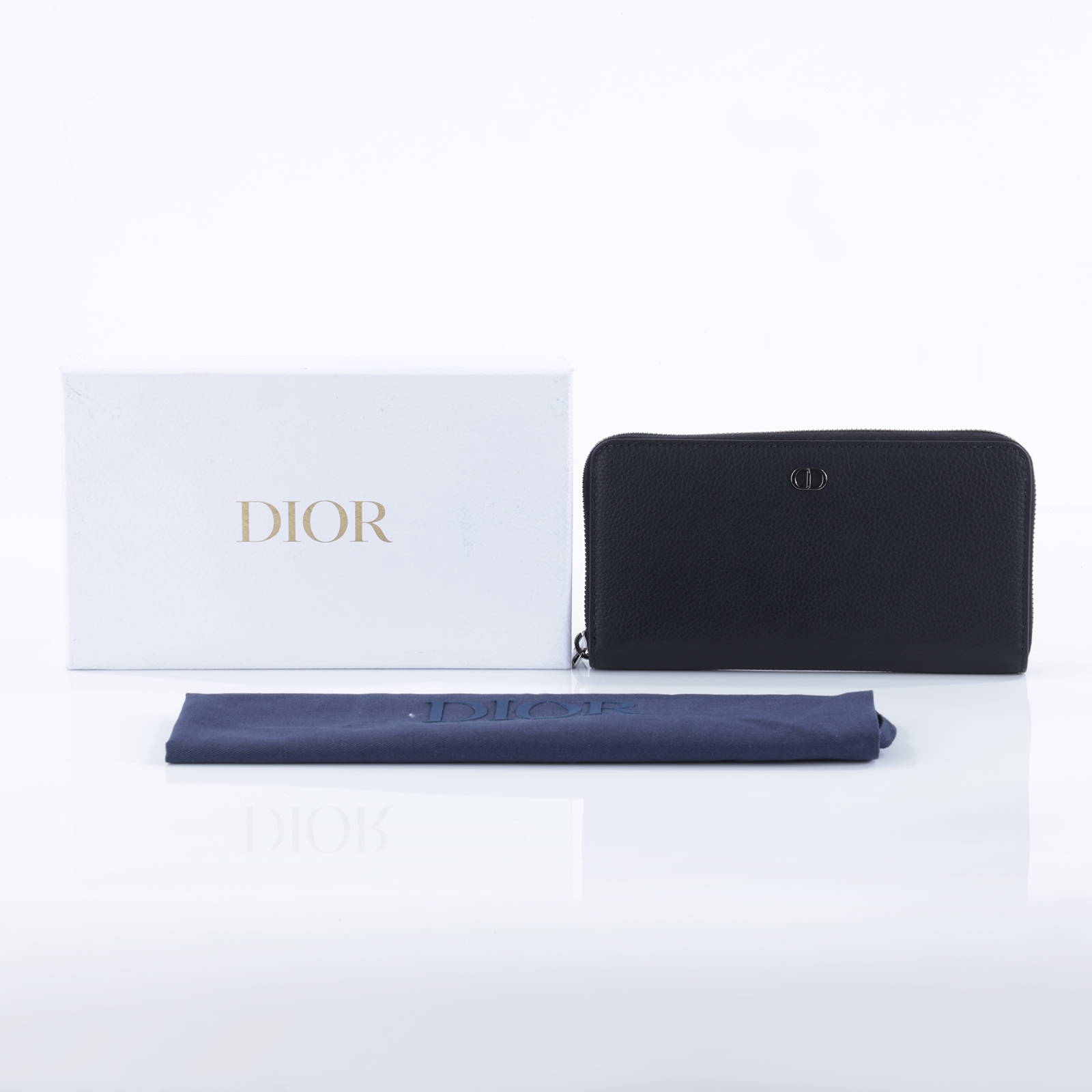 迪奧 CHRISTIAN DIOR CD Icon 拉鍊長夾 2ESBC252CDI 黑拉鍊長夾 原廠盒子/防塵袋