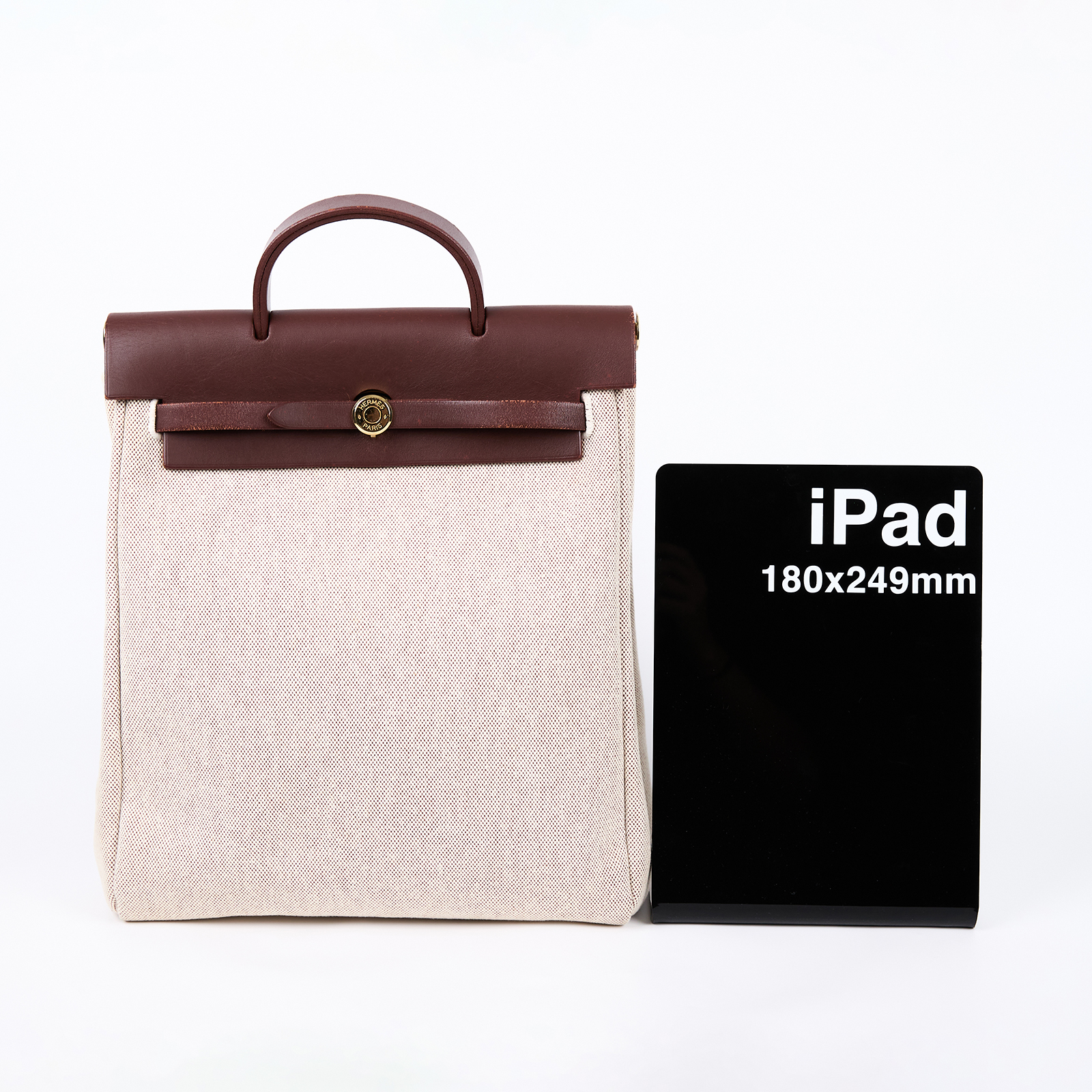 愛馬仕 Hermes Herbag Ado HERADO 口E刻 口E刻 米帆布咖邊HERBAG後背包 鎖組/替換包身