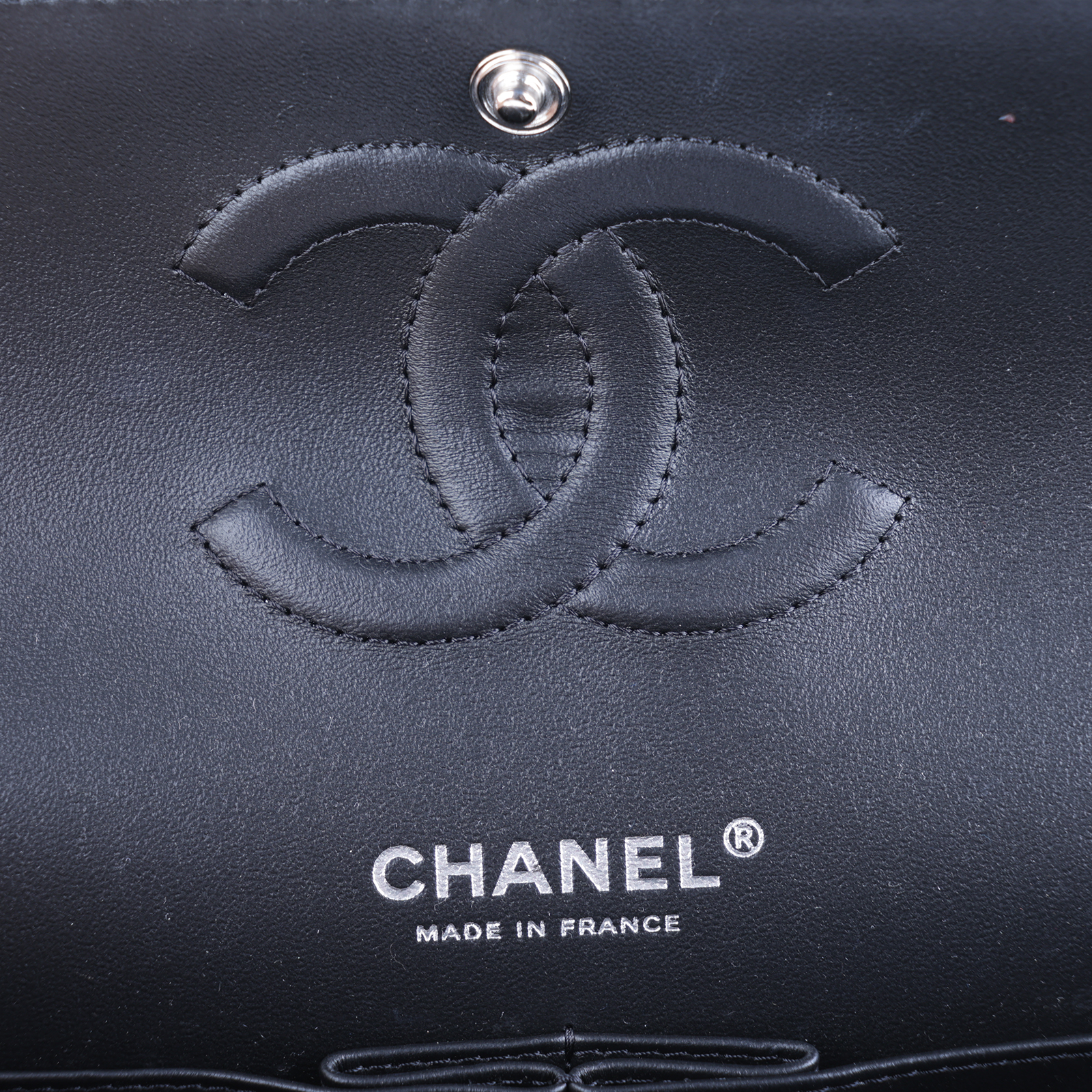 香奈兒 CHANEL CF 經典 11.12 口蓋包 A01112 B18055 晶片款 深灰花朵COCO25 原廠盒子/防塵袋/購買證明影本
