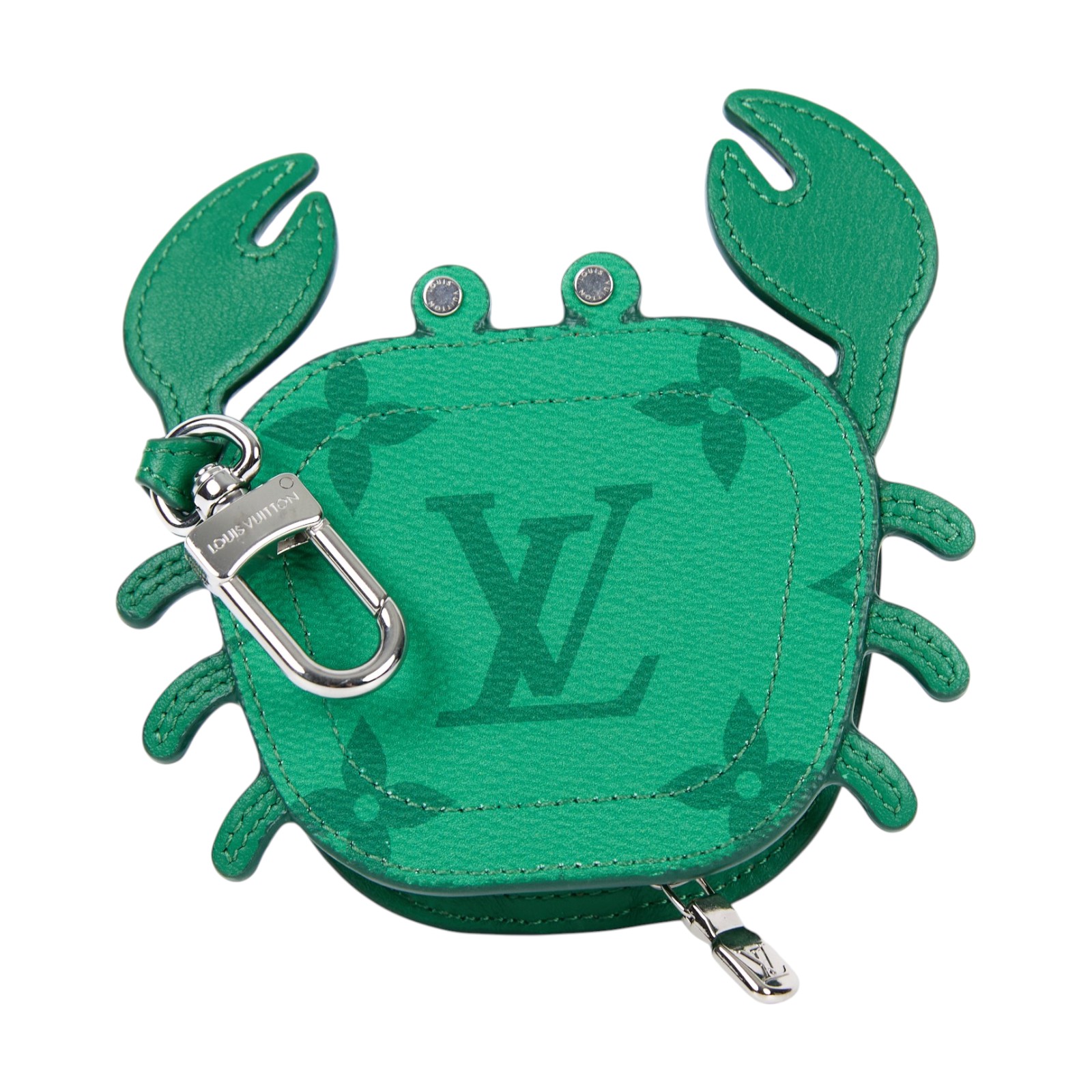 路易威登 LOUIS VUITTON 螃蟹 零錢包 吊飾 包掛 鑰匙扣 M01931 綠原花Crab 包包吊飾 原廠盒子/防塵袋
