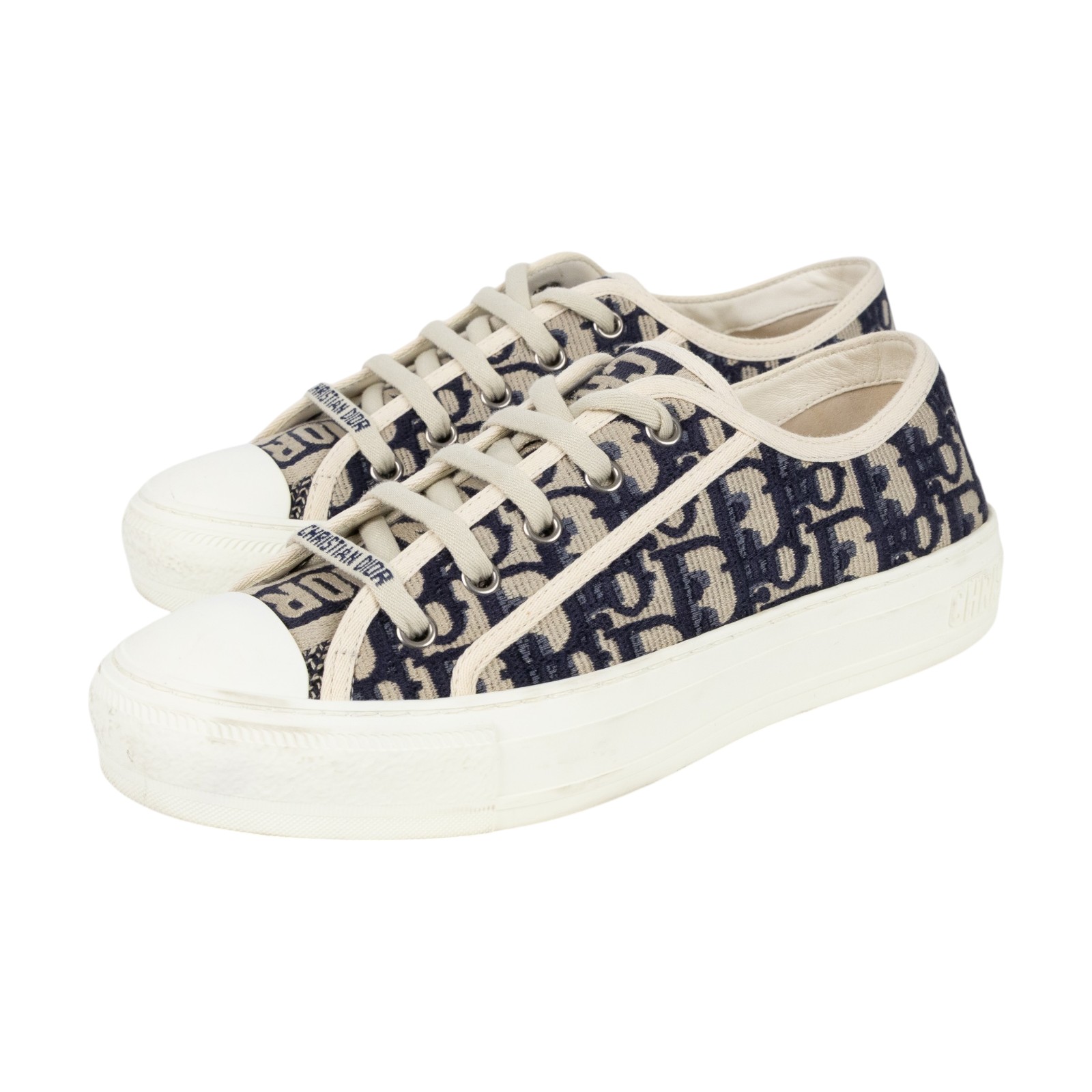 迪奧 CHRISTIAN DIOR Walkn Dior 厚底運動鞋 KCK211OBE_375 藍刺繡 運動鞋 無附屬品