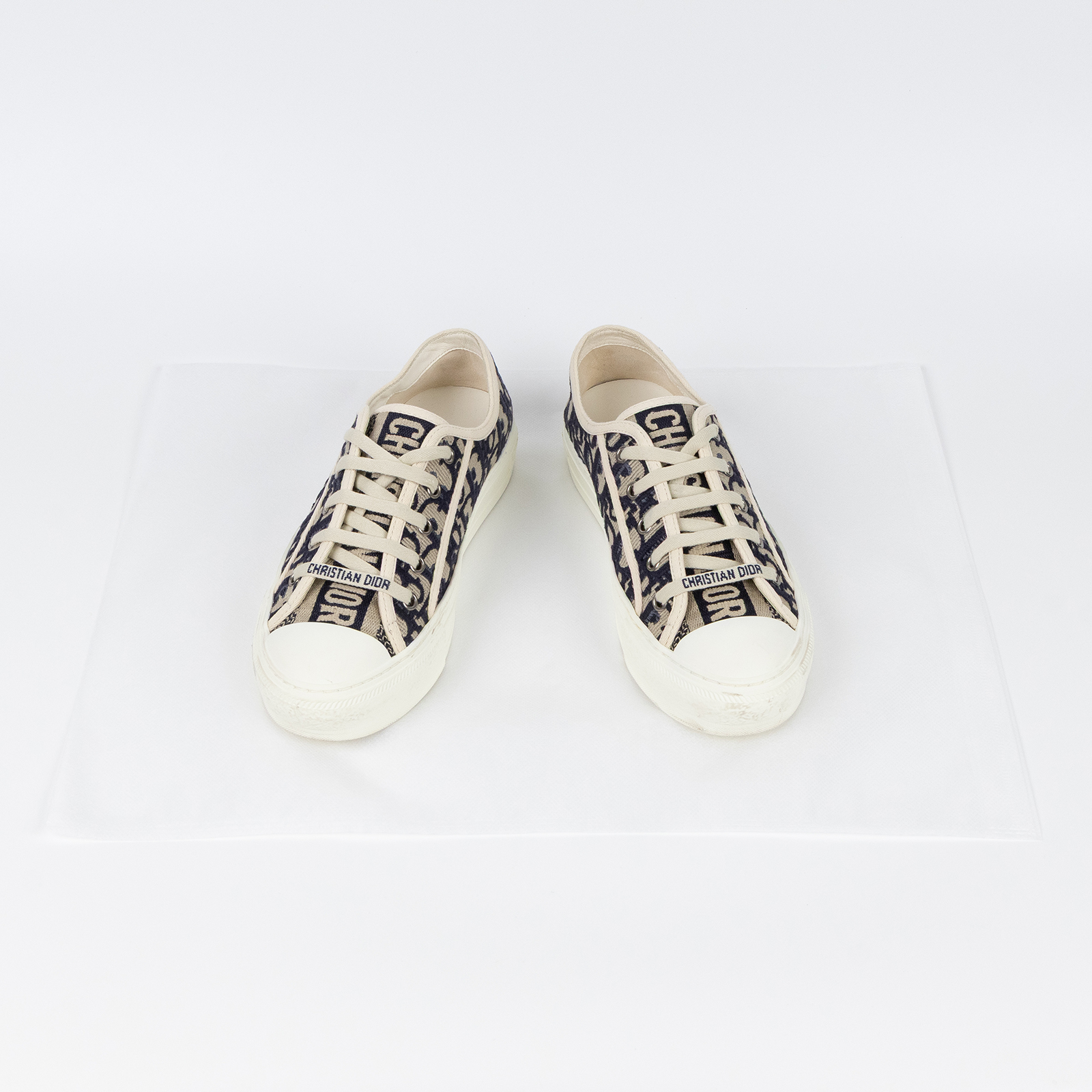 迪奧 CHRISTIAN DIOR Walkn Dior 厚底運動鞋 KCK211OBE_375 藍刺繡 運動鞋 無附屬品