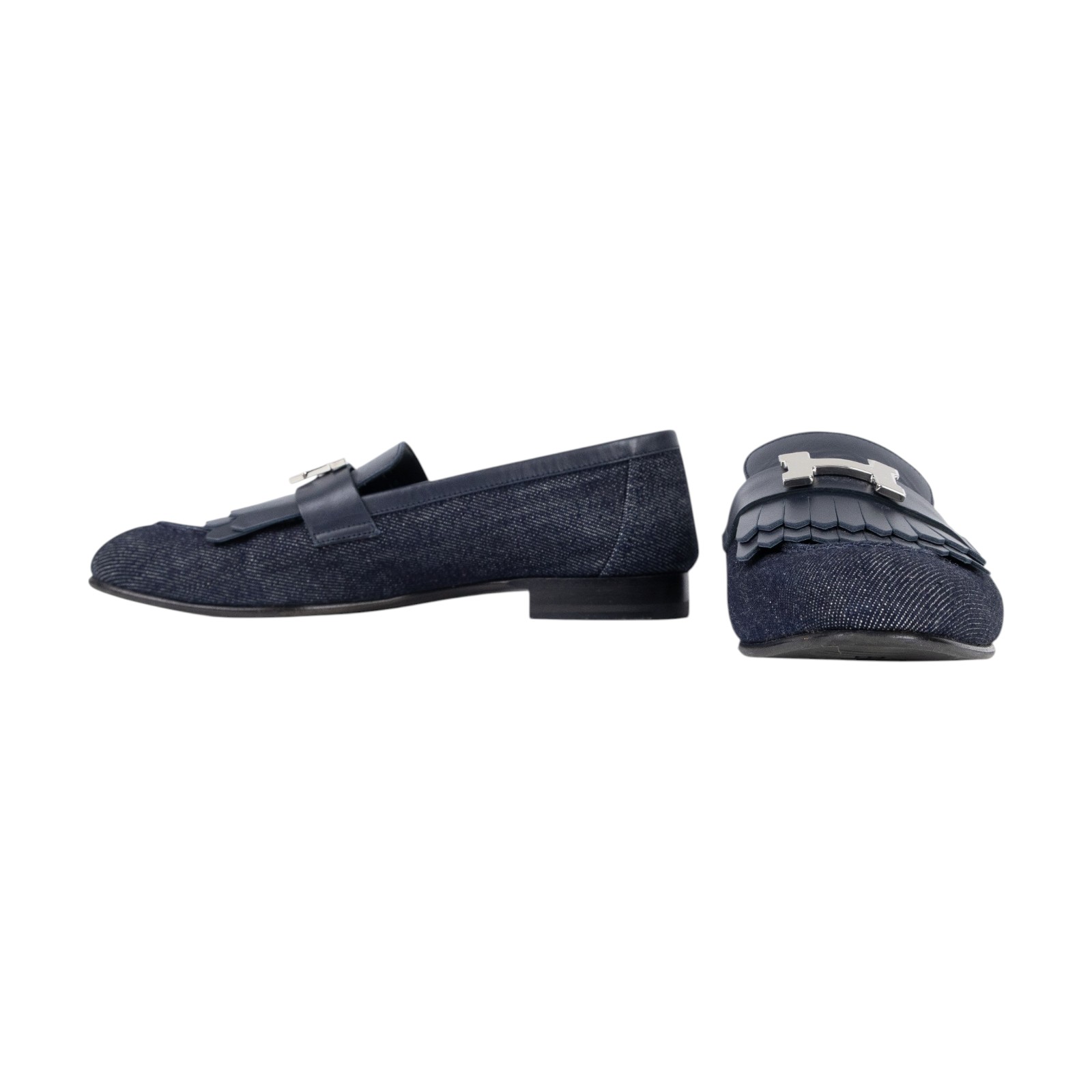 愛馬仕 Hermes Royal 樂福鞋 Royal Loafer H231050Zv48360 AF231050Z 2212 牛仔流蘇銀H樂福鞋#36 防塵袋