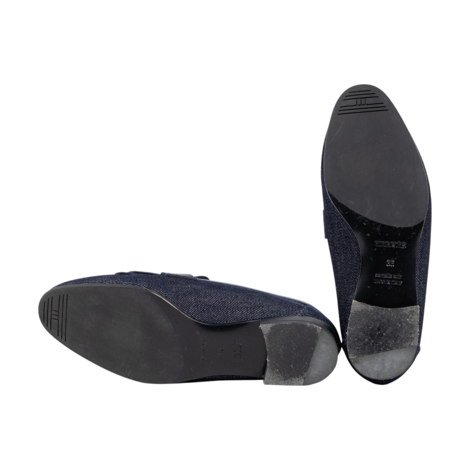 愛馬仕 Hermes Royal 樂福鞋 Royal Loafer H231050Zv48360 AF231050Z 2212 牛仔流蘇銀H樂福鞋#36 防塵袋