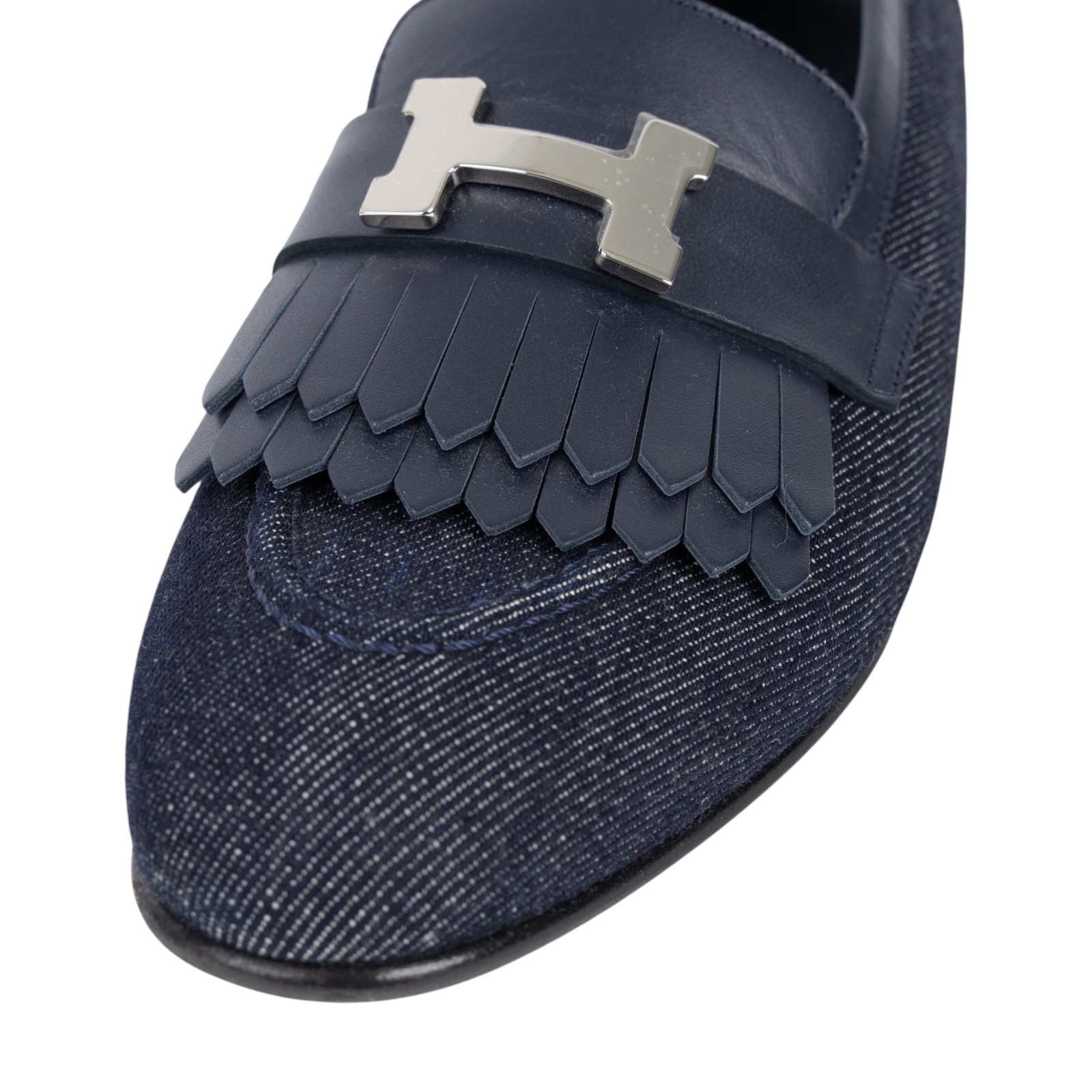 愛馬仕 Hermes Royal 樂福鞋 Royal Loafer H231050Zv48360 AF231050Z 2212 牛仔流蘇銀H樂福鞋#36 防塵袋