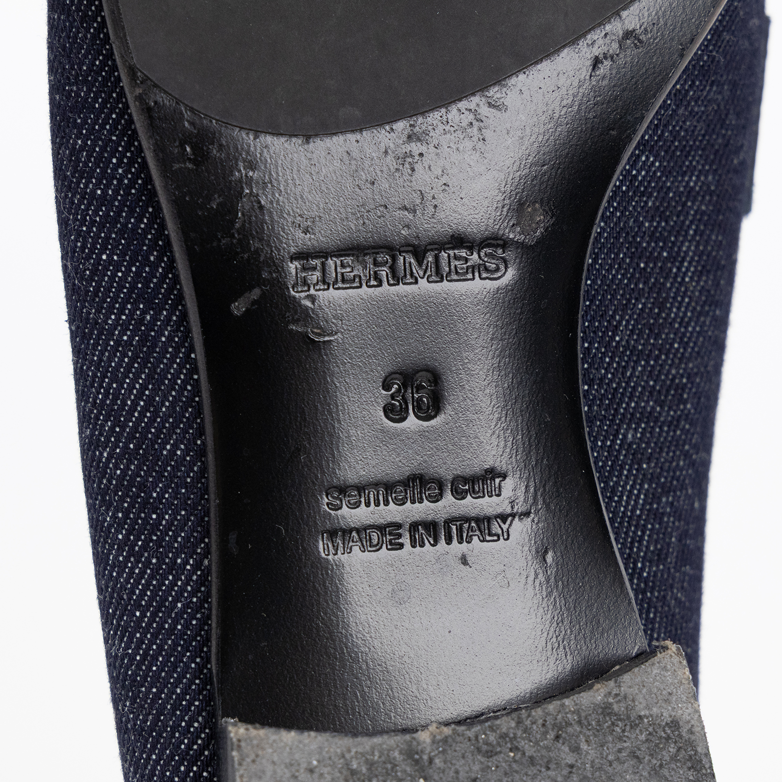 愛馬仕 Hermes Royal 樂福鞋 Royal Loafer H231050Zv48360 AF231050Z 2212 牛仔流蘇銀H樂福鞋#36 防塵袋
