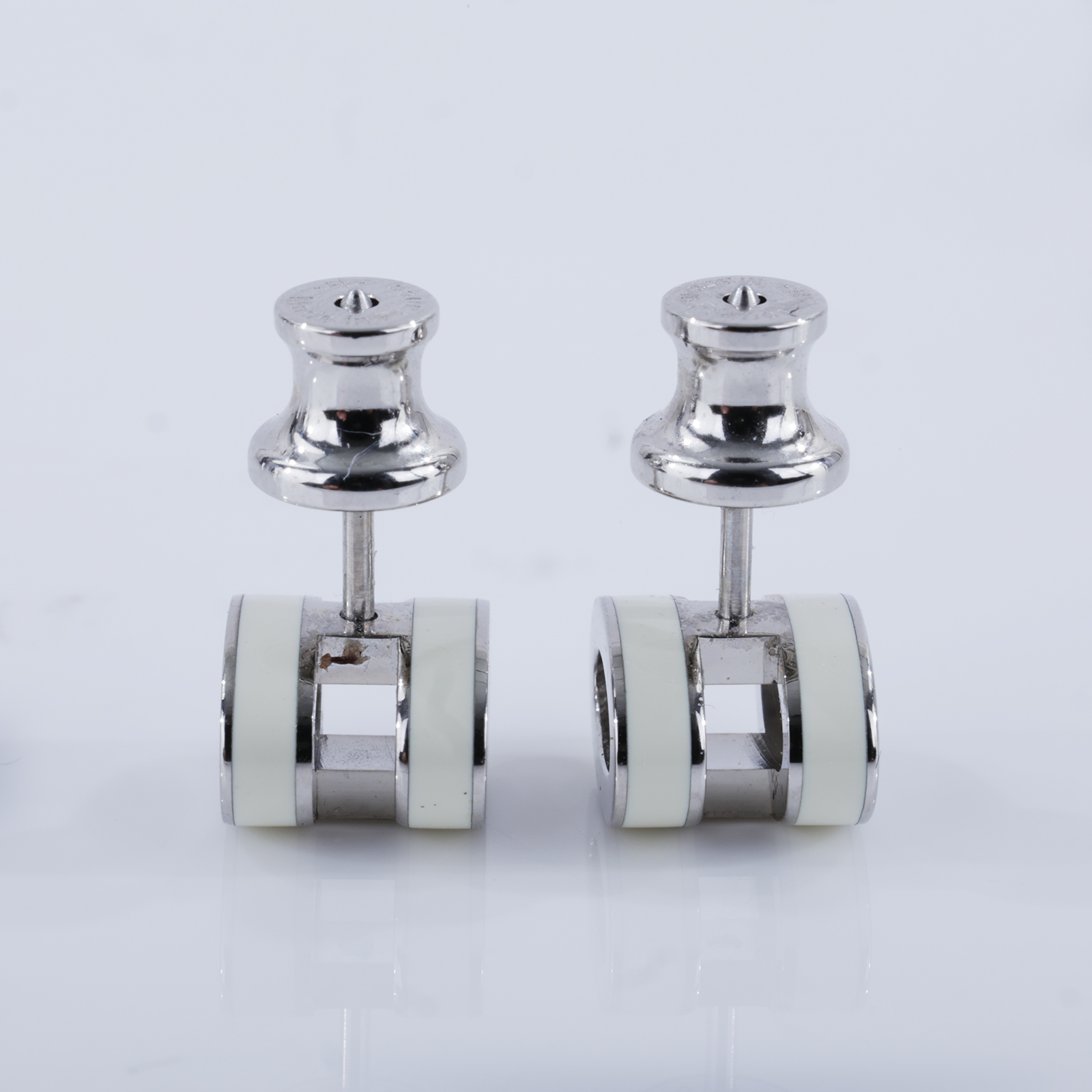 愛馬仕 Hermes Mini Pop H 耳釘 白色 H608002FP49 ST0215 白銀POP H耳環 原廠盒子/防塵袋