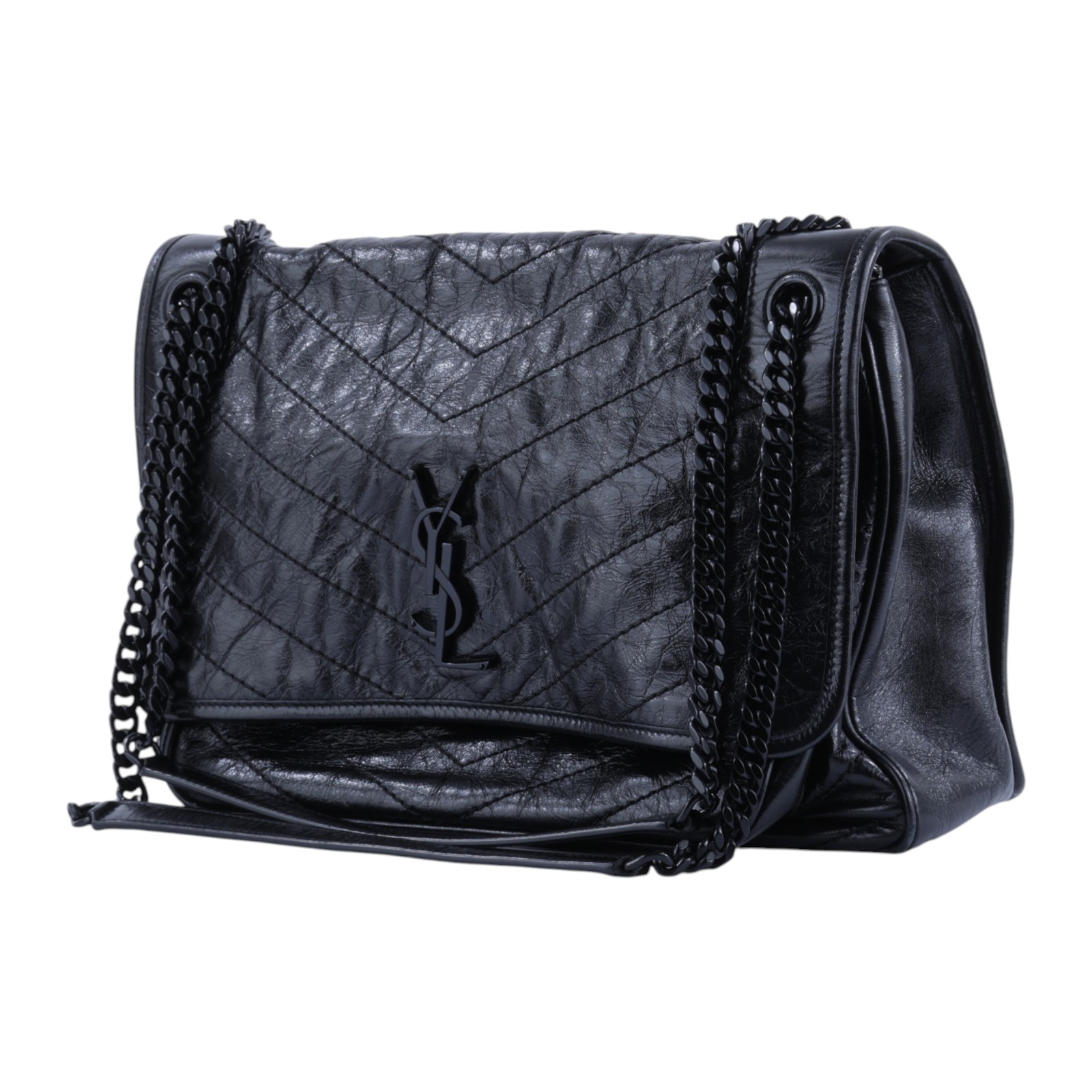 聖羅蘭 YSL SAINT LAURENT Niki 復古皮革 中型手袋 6331830EN08 黑NIKI 大號 防塵袋