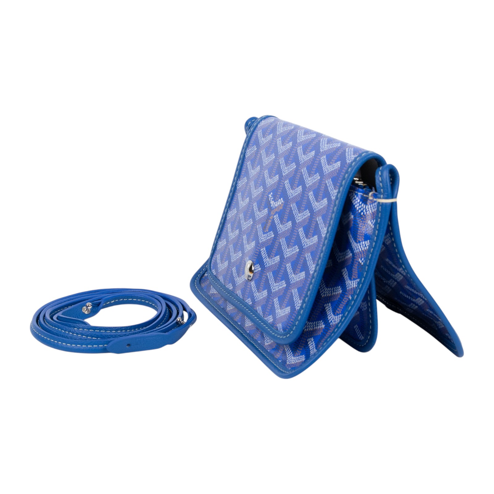 高雅德 GOYARD Plumet Pocket Wallet 肩背 隨身錢包 PLUMETPMLTY 藍PLUMET 防塵袋