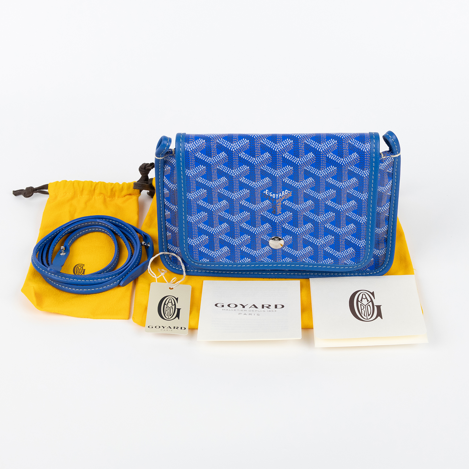 高雅德 GOYARD Plumet Pocket Wallet 肩背 隨身錢包 PLUMETPMLTY 藍PLUMET 防塵袋