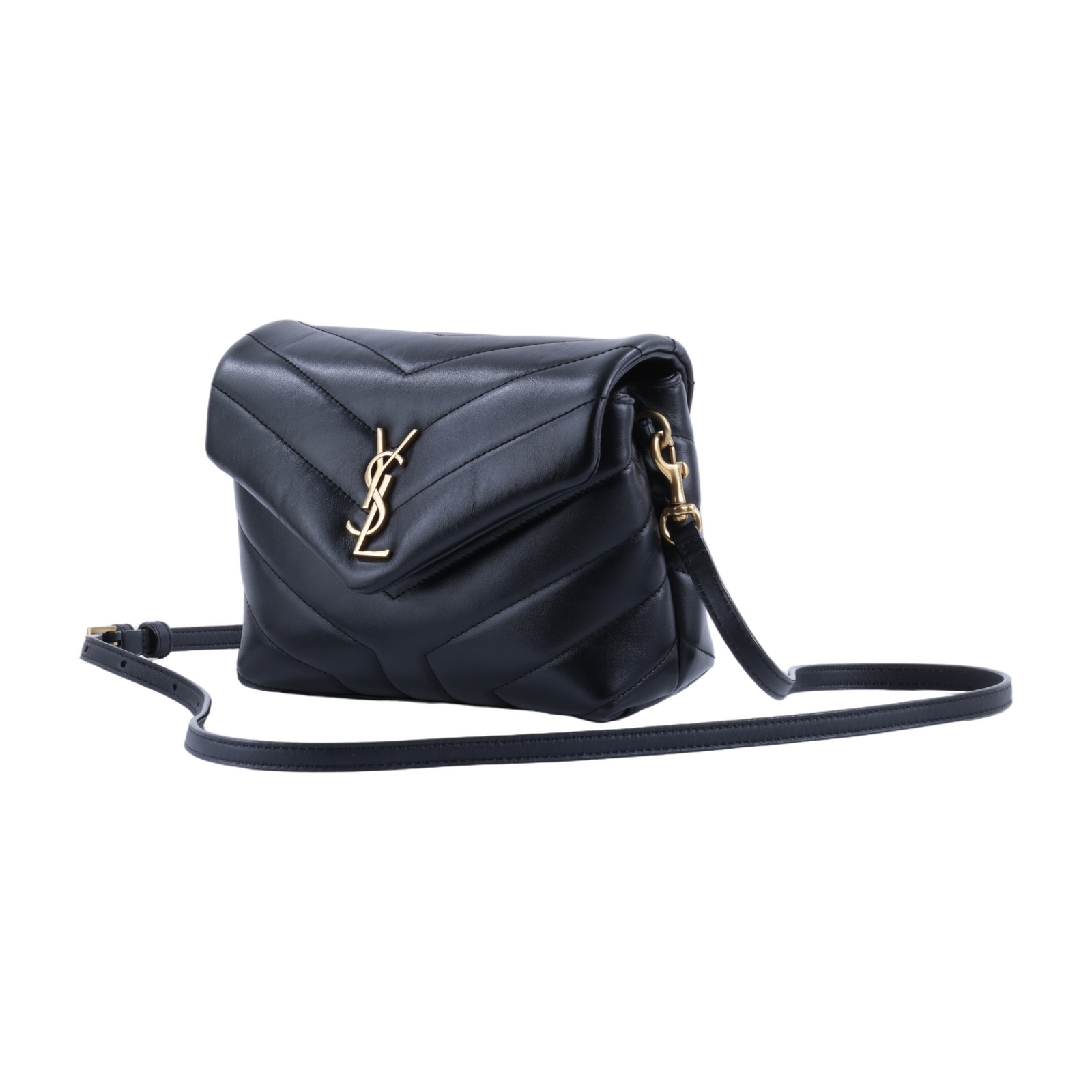聖羅蘭 YSL SAINT LAURENT Loulou 絎縫 小牛皮 TOY 迷你 手袋  肩背 斜背包 金色五金 678401DV707  原廠盒子/防塵袋/背帶