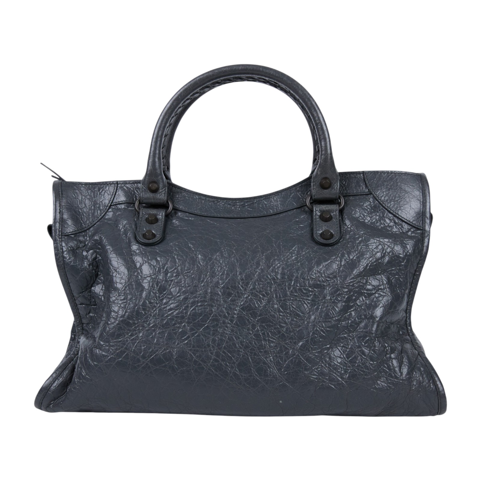 巴黎世家 BALENCIAGA Le City 機車包 中型 手提包 肩背包 8230582ABEK 灰LE CITY 中號 防塵袋/購買證明/背帶