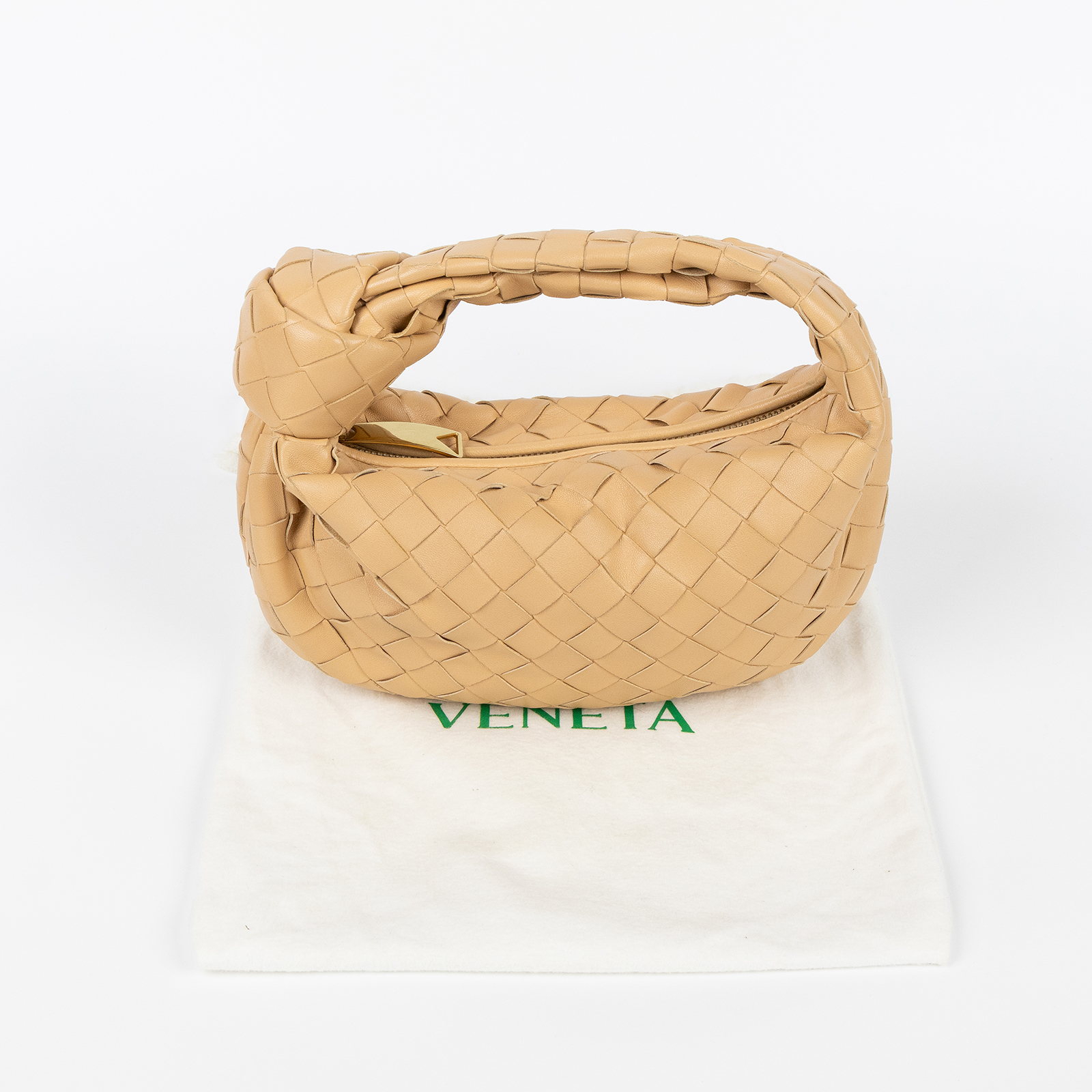 寶緹嘉 BOTTEGA VENETA Mini Jodie 手提包 651876VCPP5 奶茶MINI JODIE 防塵袋