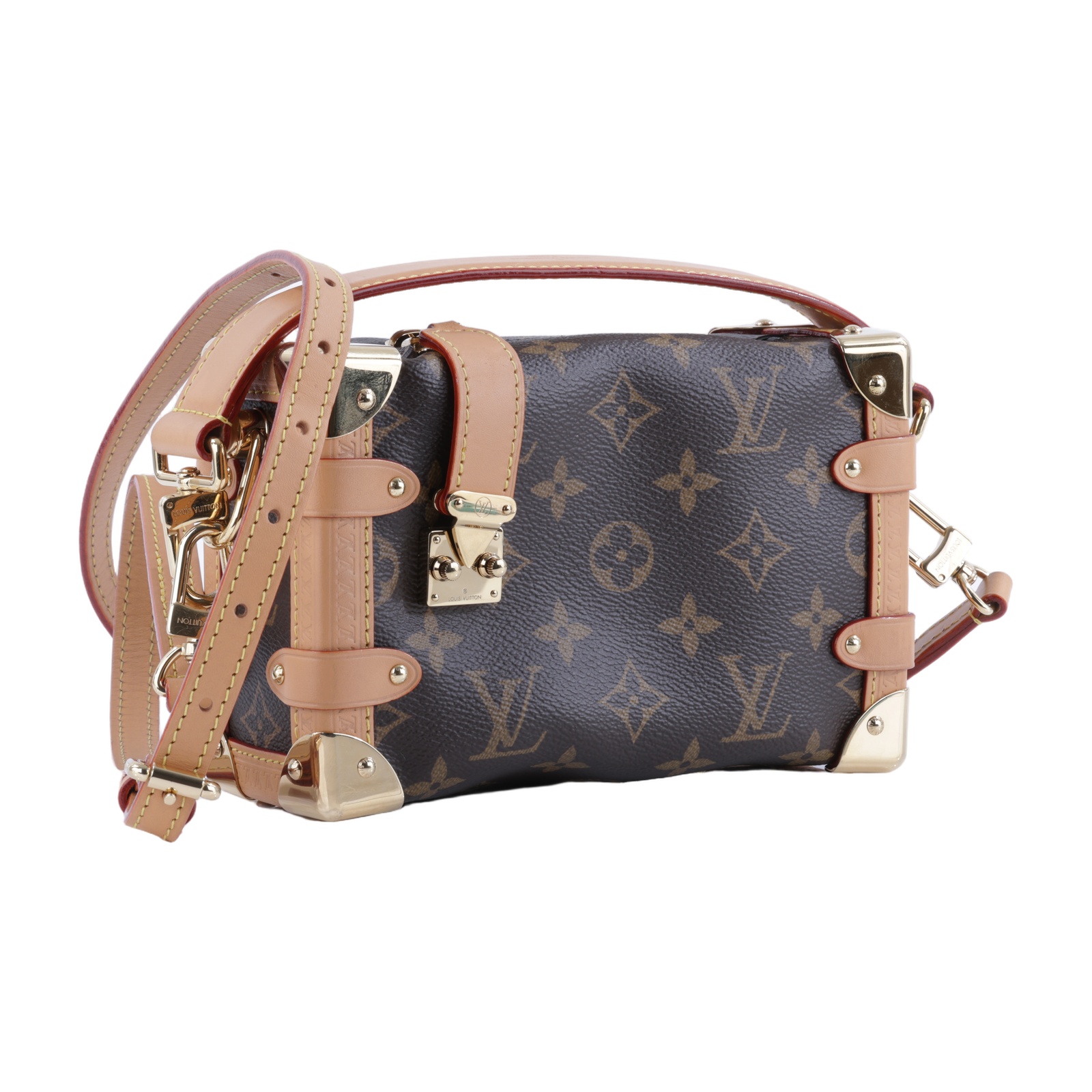 路易威登 LOUIS VUITTON Side Trunk PM 手提包 肩背包 斜背包 M46815 晶片款  原廠盒子/防塵袋/背帶