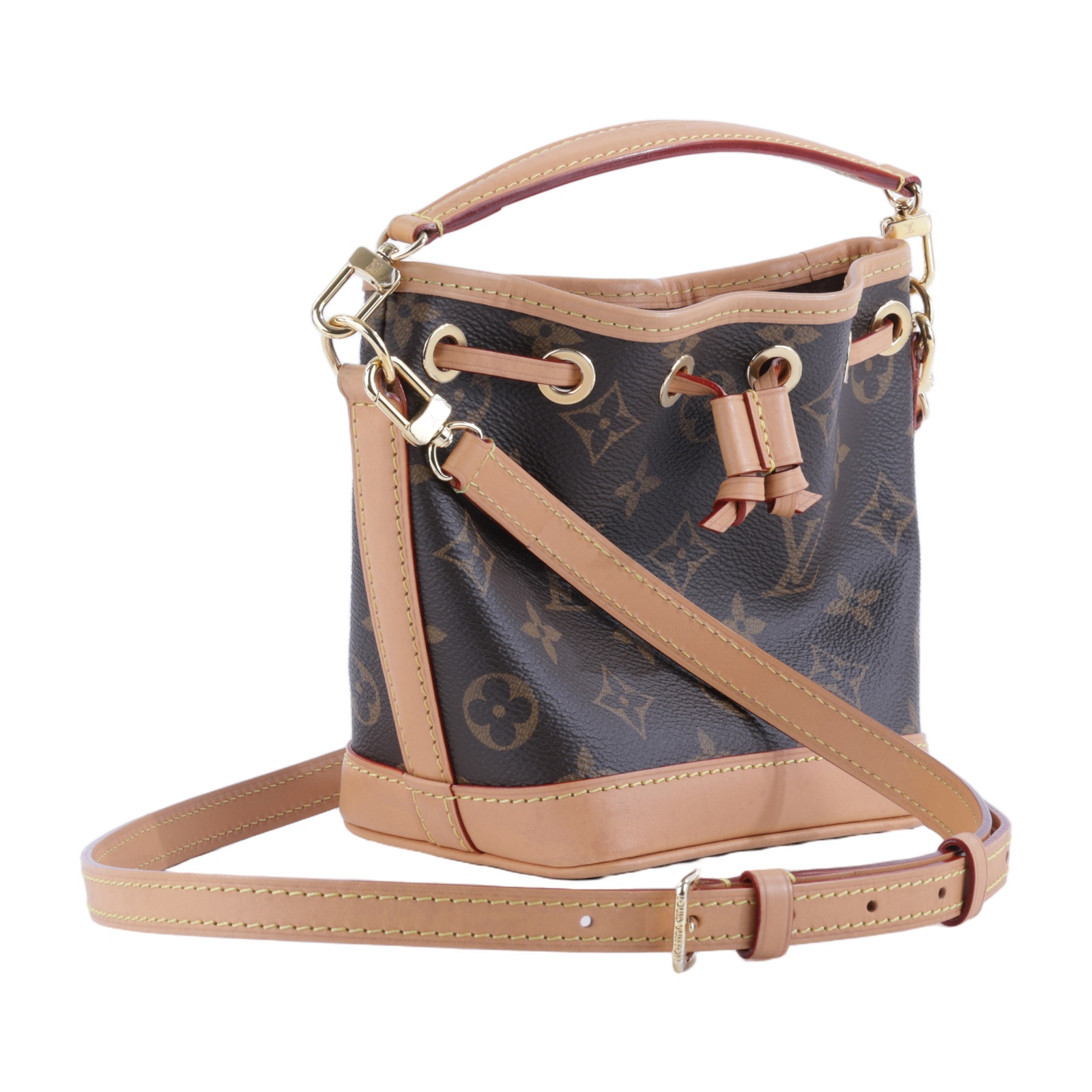路易威登 LOUIS VUITTON Nano Noé 原花 束口水桶包 M81266 晶片款 原花NANO NOE水桶包 防塵袋/背帶