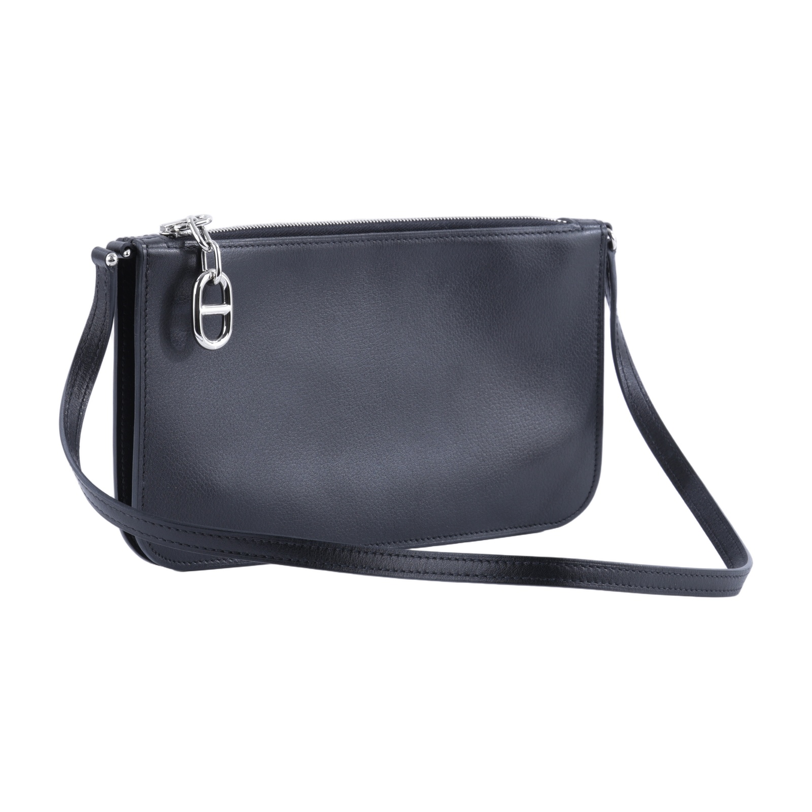 愛馬仕 Hermes Zipengo Chaine d'Ancre To Go pouch 手提包 銀色五金 黑色 H087285CK89 /GAA002ZA  原廠盒子/防塵袋