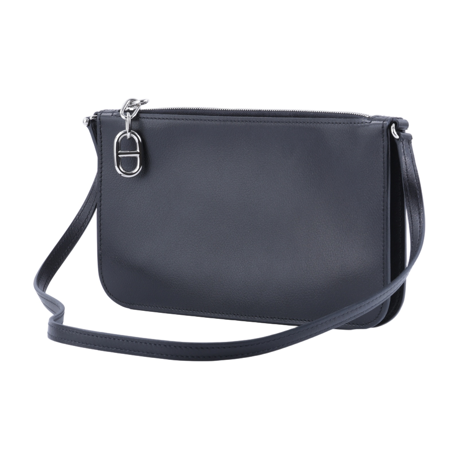 愛馬仕 Hermes Zipengo Chaine d'Ancre To Go pouch 手提包 銀色五金 黑色 H087285CK89 /GAA002ZA  原廠盒子/防塵袋