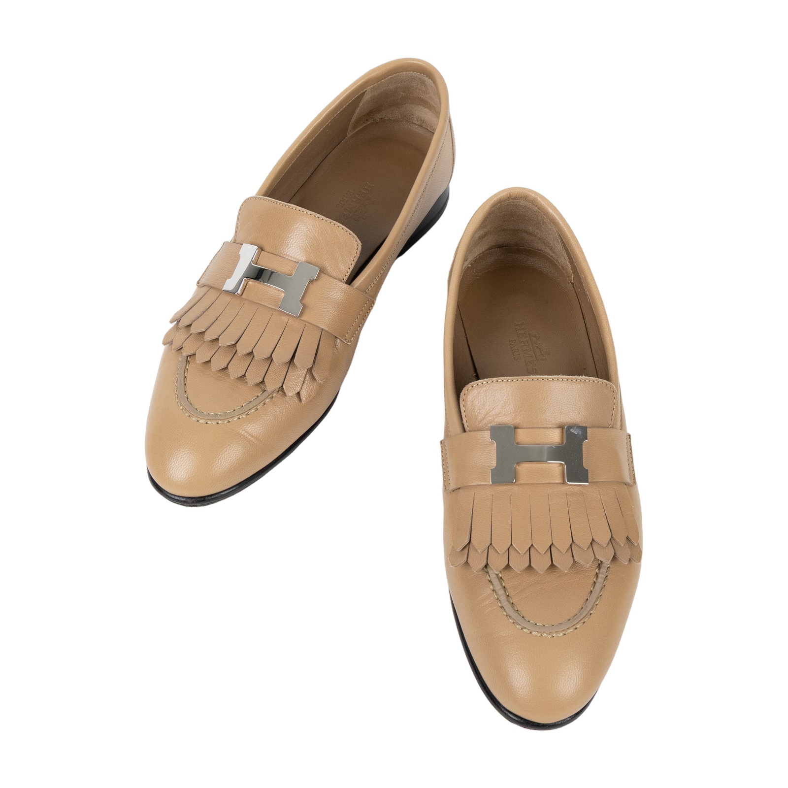 愛馬仕 Hermes Royal 樂福鞋 Beige Argile H181069Zv1J350 /#35 淺棕ROYAL樂福鞋 原廠盒子/防塵袋