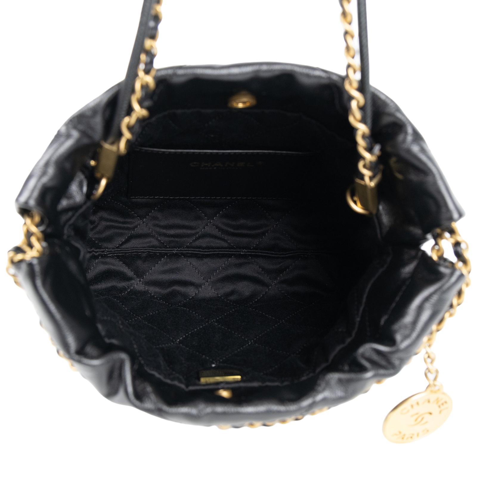香奈兒 CHANEL 22 迷你 束口包 AS3980 晶片款 黑金22包 MINI 新版 原廠盒子/防塵袋/背帶