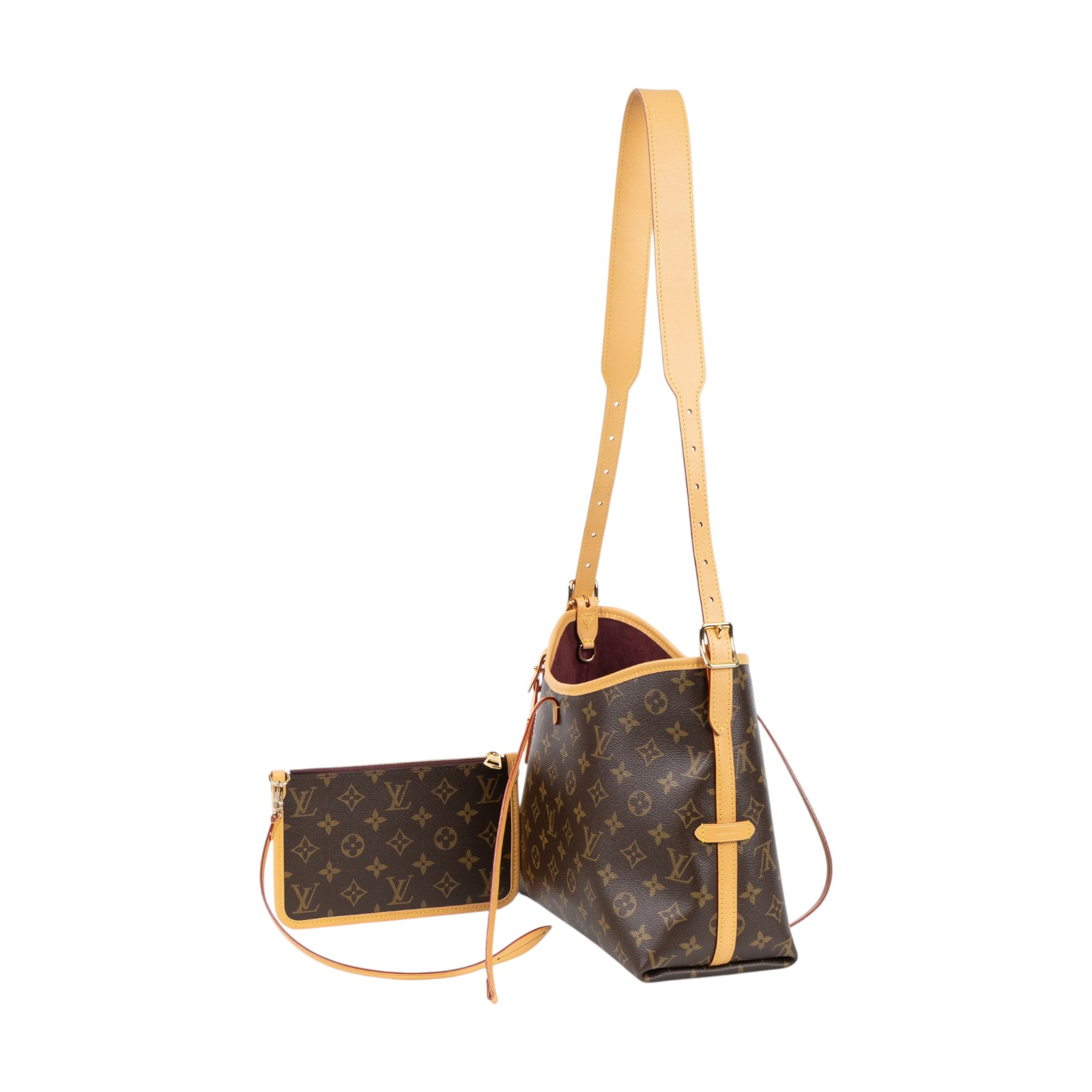 路易威登 LOUIS VUITTON CarryAll PM 原花 肩背包 M46203 晶片款  原廠盒子/防塵袋/台灣購買證明/內袋