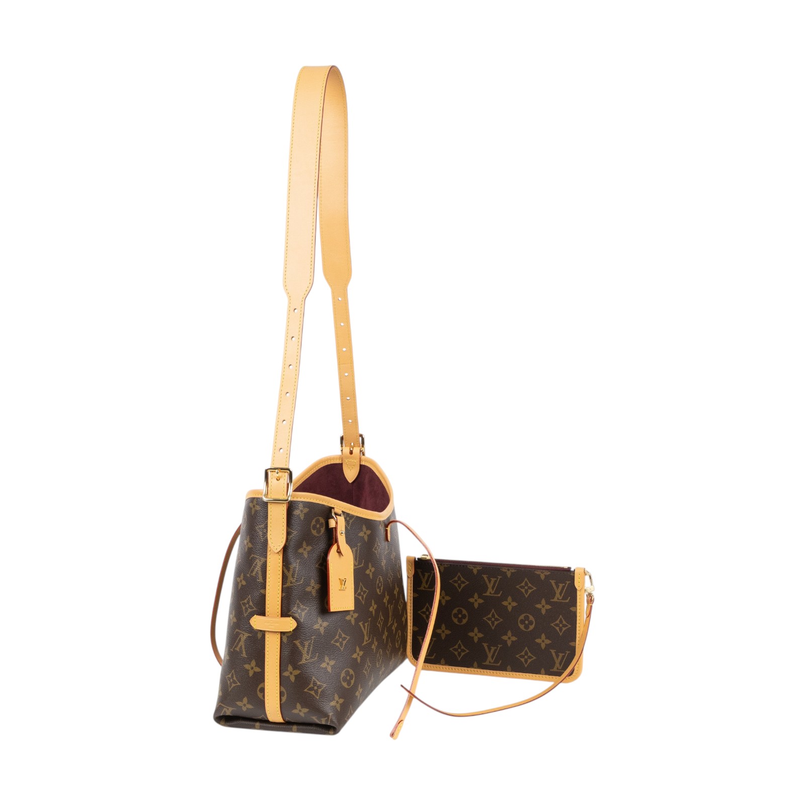 路易威登 LOUIS VUITTON CarryAll PM 原花 肩背包 M46203 晶片款  原廠盒子/防塵袋/台灣購買證明/內袋