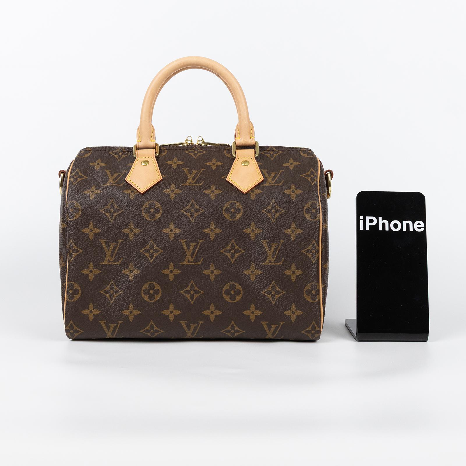 路易威登 LOUIS VUITTON Speedy Bandoulière  25 經典帆布 手提 斜背 波士頓包 M41113 晶片款  原廠盒子/防塵袋/台灣購買證明/背帶/鎖組