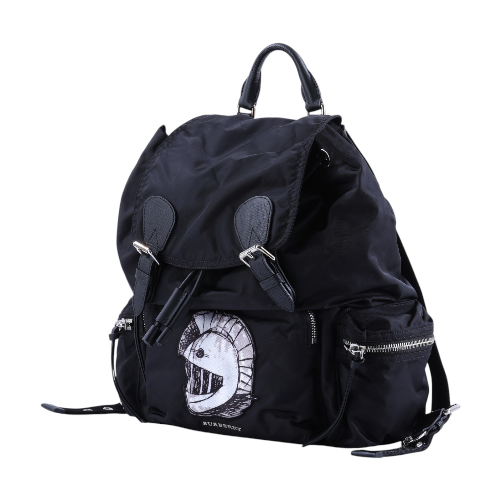 博柏利 BURBERRY The Rucksack 尼龍 後背包  黑刺繡尼龍後背包The Rucksack Backpack 防塵袋
