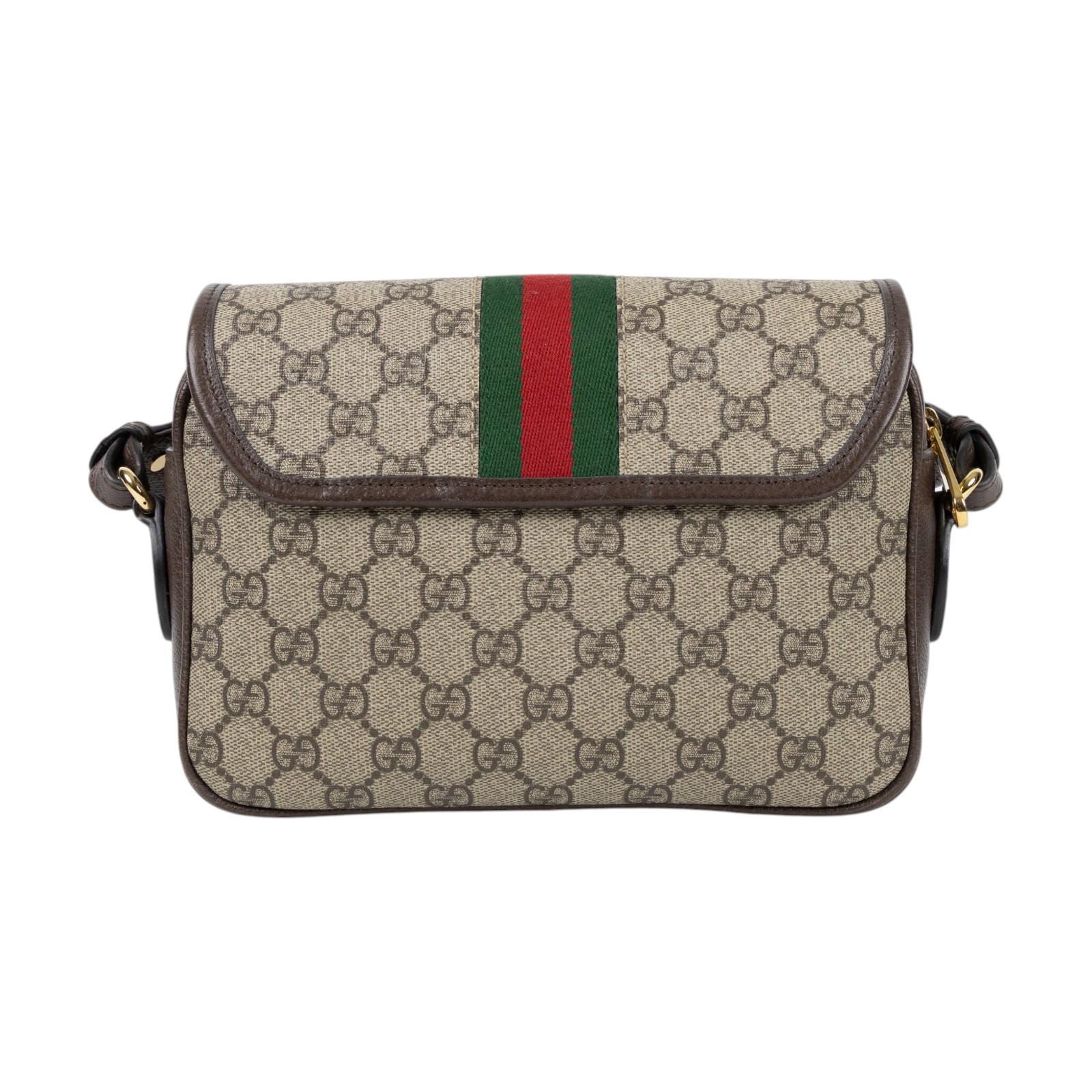 古馳 GUCCI Ophidia 小型 斜背包 722117 FAAX3 棕OPHIDIA鉚釘寬背帶單肩包 防塵袋/背帶