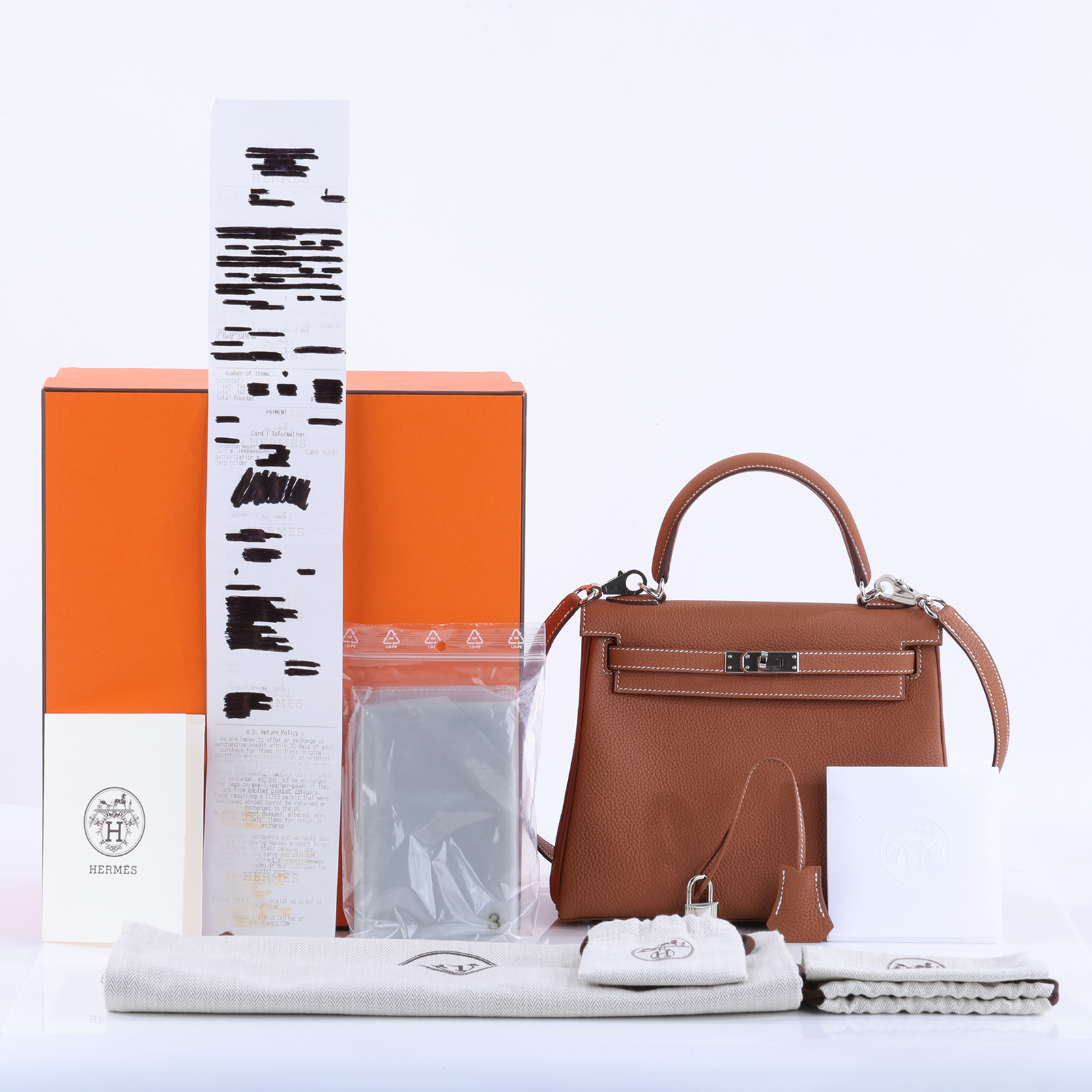 愛馬仕 Hermes Kelly II Retourne 25 銀色五金 金棕色 H044624CK37 H044624CK  原廠盒子/防塵袋/購買證明/鎖組/雨衣/背帶