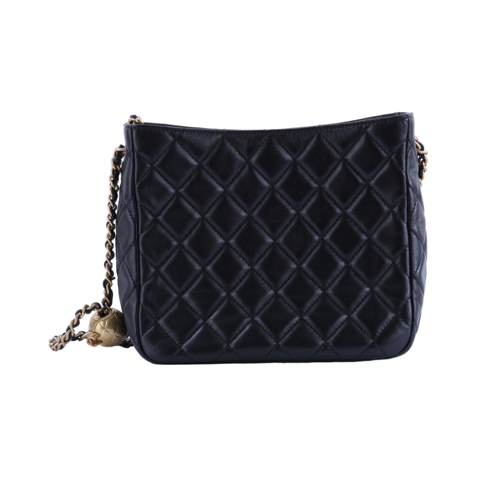 香奈兒 CHANEL 流浪包 小型 AS3259 晶片款 黑羊金球HOBO 防塵袋