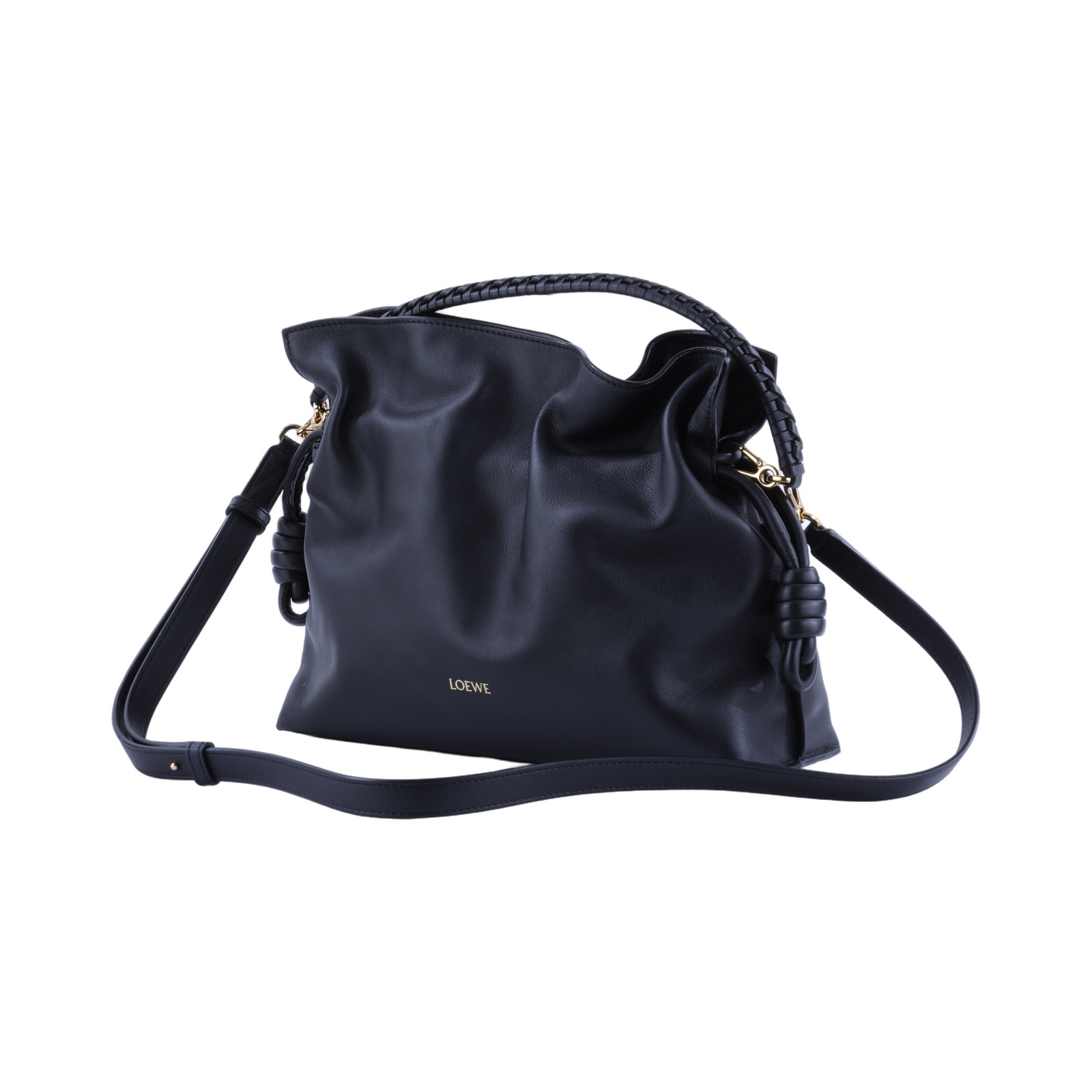 羅意威 LOEWE Flamenco Medium 中型 肩背包 A411FC1XD4 黑金FLAMENCO MEDIUM 背帶