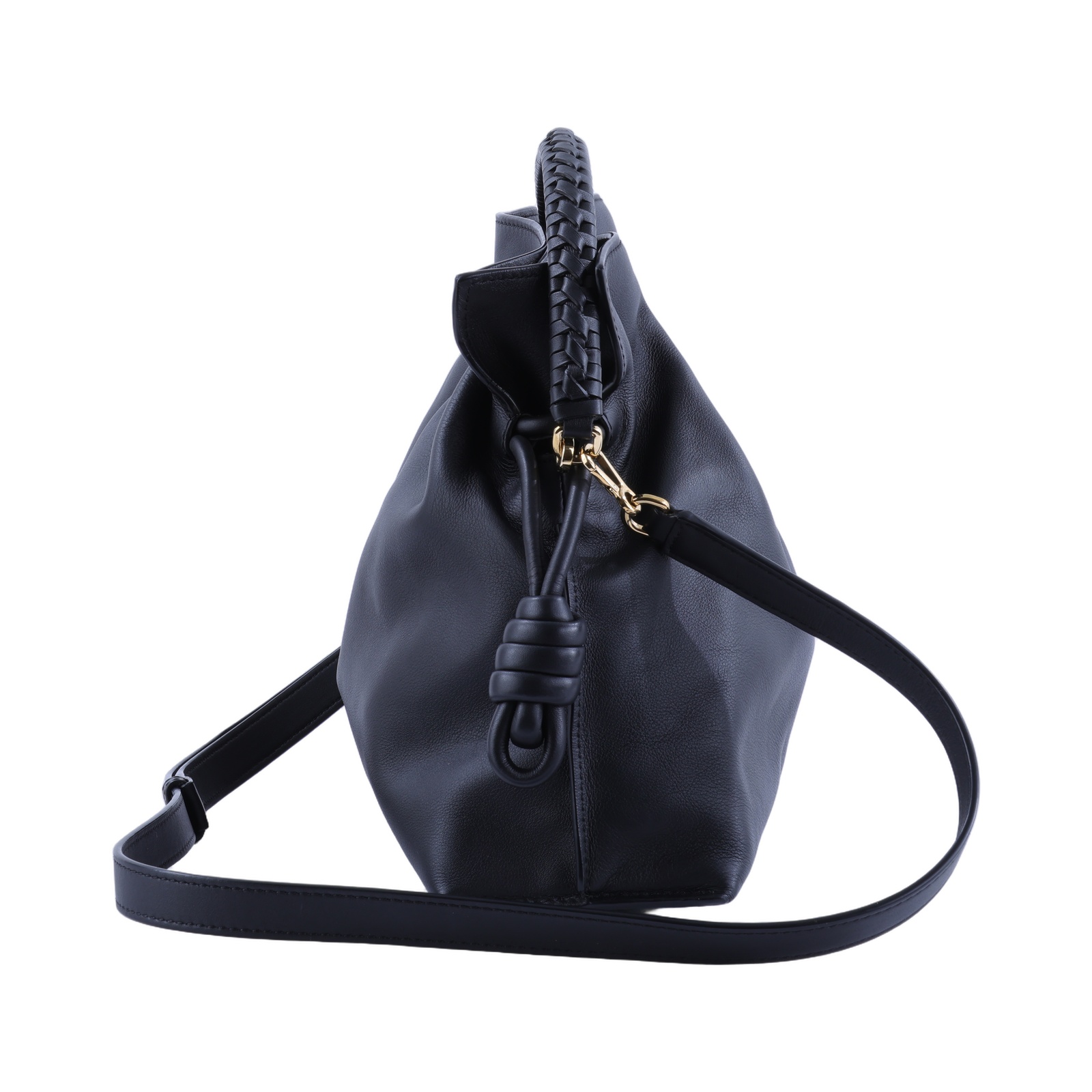 羅意威 LOEWE Flamenco Medium 中型 肩背包 A411FC1XD4 黑金FLAMENCO MEDIUM 背帶