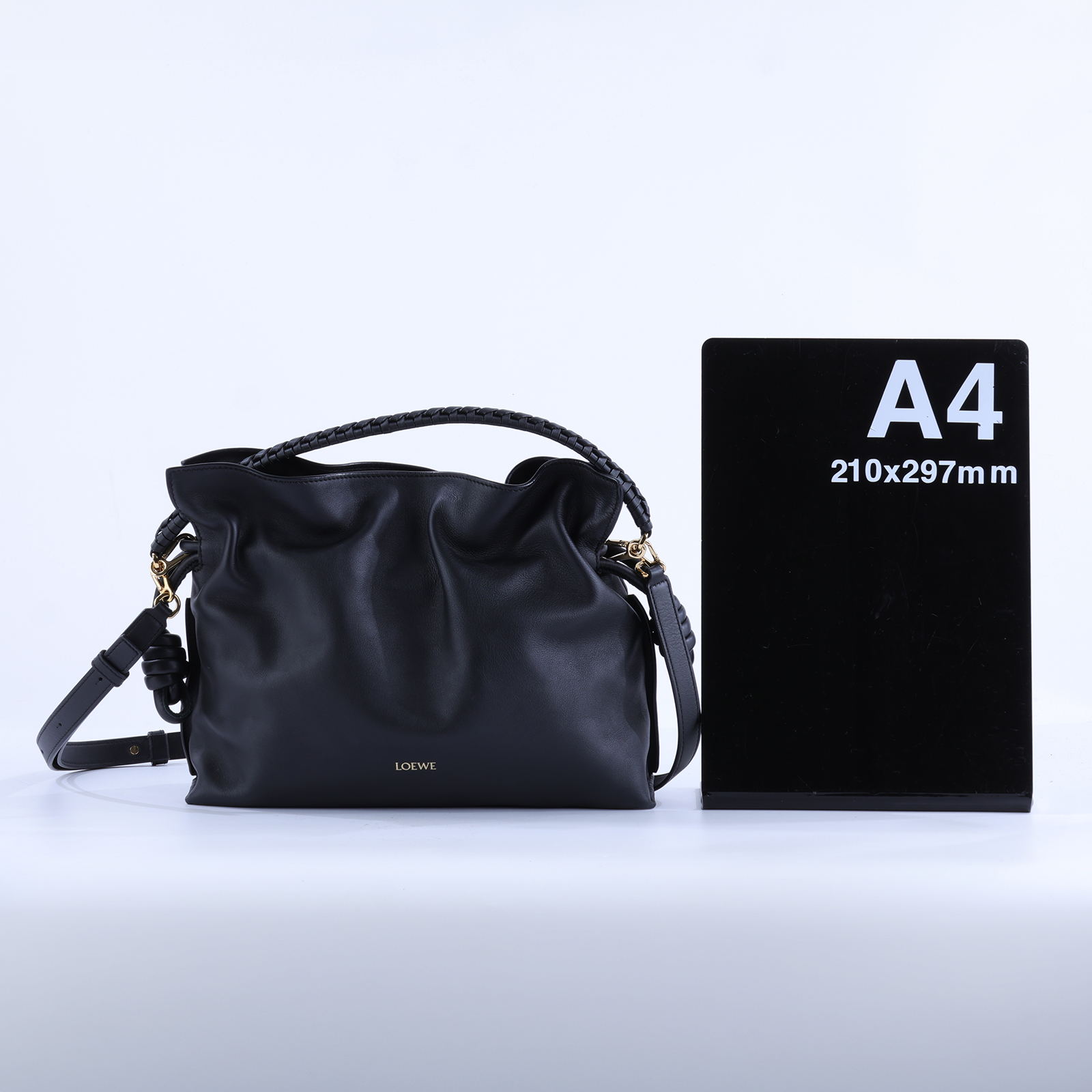 羅意威 LOEWE Flamenco Medium 中型 肩背包 A411FC1XD4 黑金FLAMENCO MEDIUM 背帶