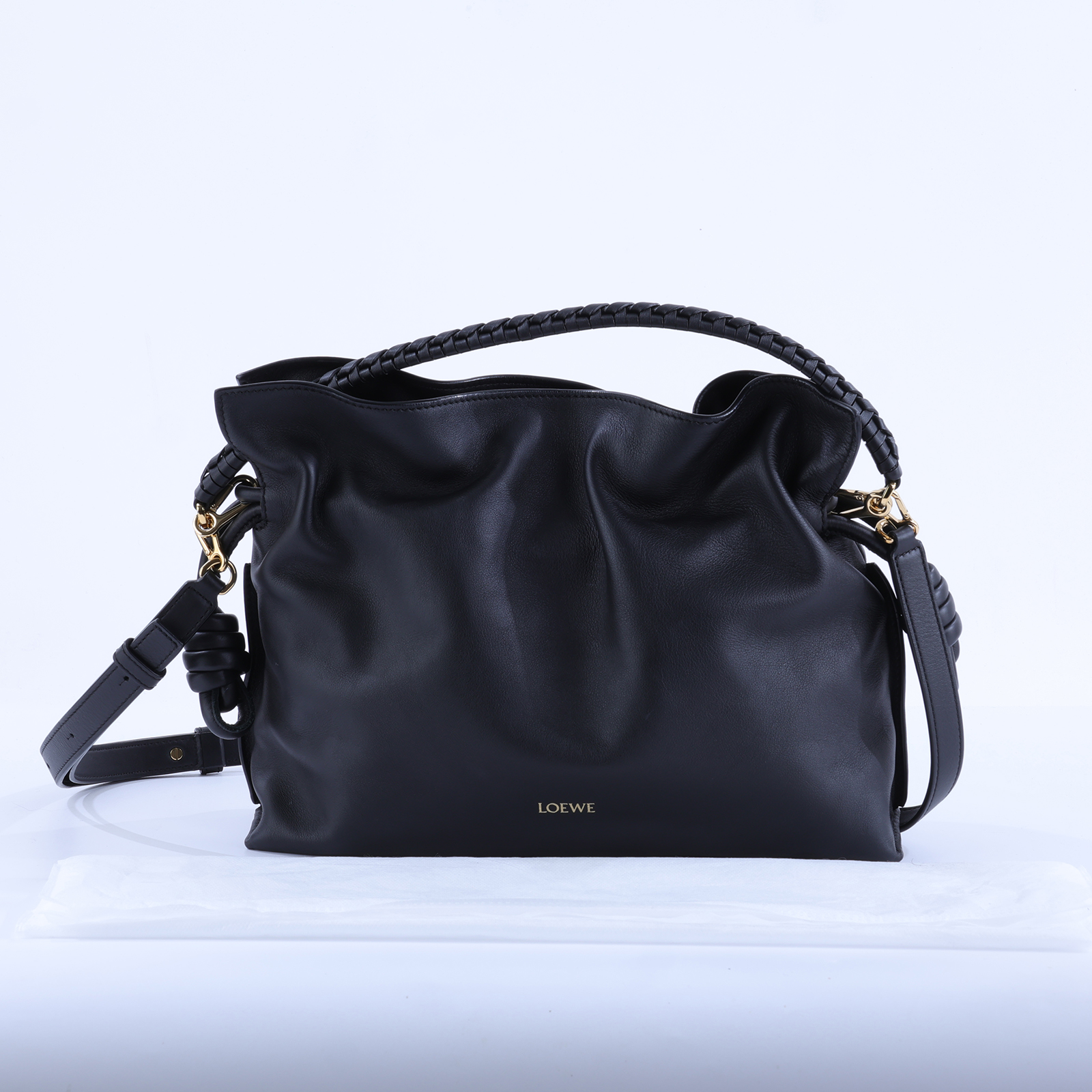 羅意威 LOEWE Flamenco Medium 中型 肩背包 A411FC1XD4 黑金FLAMENCO MEDIUM 背帶