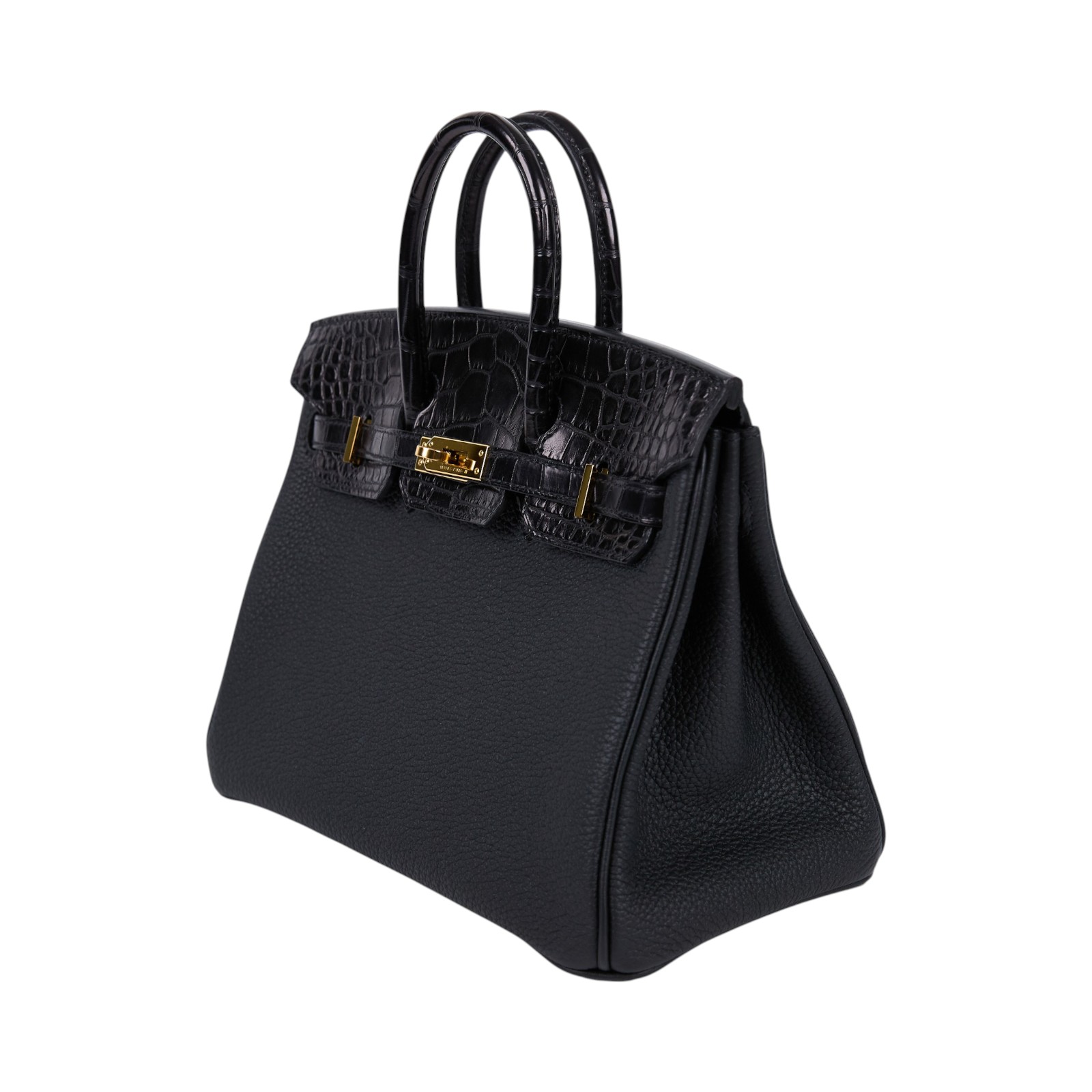 愛馬仕 Hermes Birkin Bag 柏金包 25 金色五金 黑色 H076216CCAB /Y刻  原廠盒子/防塵袋/鎖組/瀕臨絕種野生動植物國際貿易公約影本/購買證明影本/雨衣