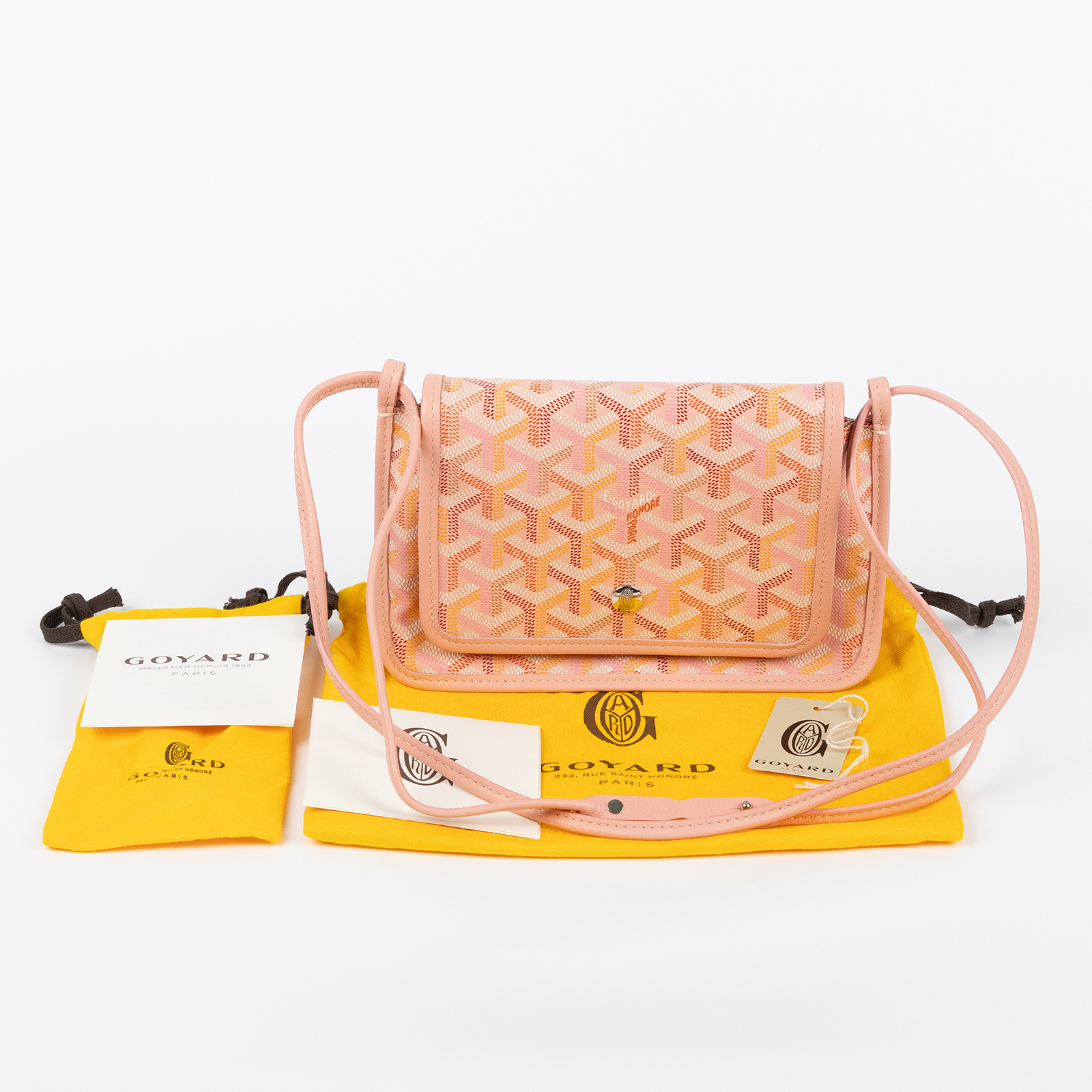 高雅德 GOYARD Plumet Pocket Wallet 肩背 隨身錢包 PLUMETPMLTY 粉PLUMET 防塵袋