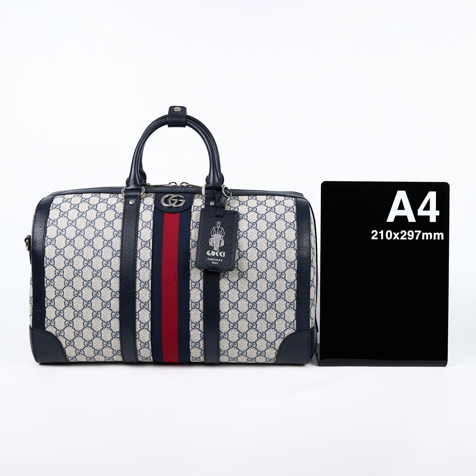 古馳 GUCCI Savoy 旅行袋 手提包 波士頓包 中型 724642 9C2SN 黑邊G紋SAVOY旅行袋 防塵袋/背帶/鎖組