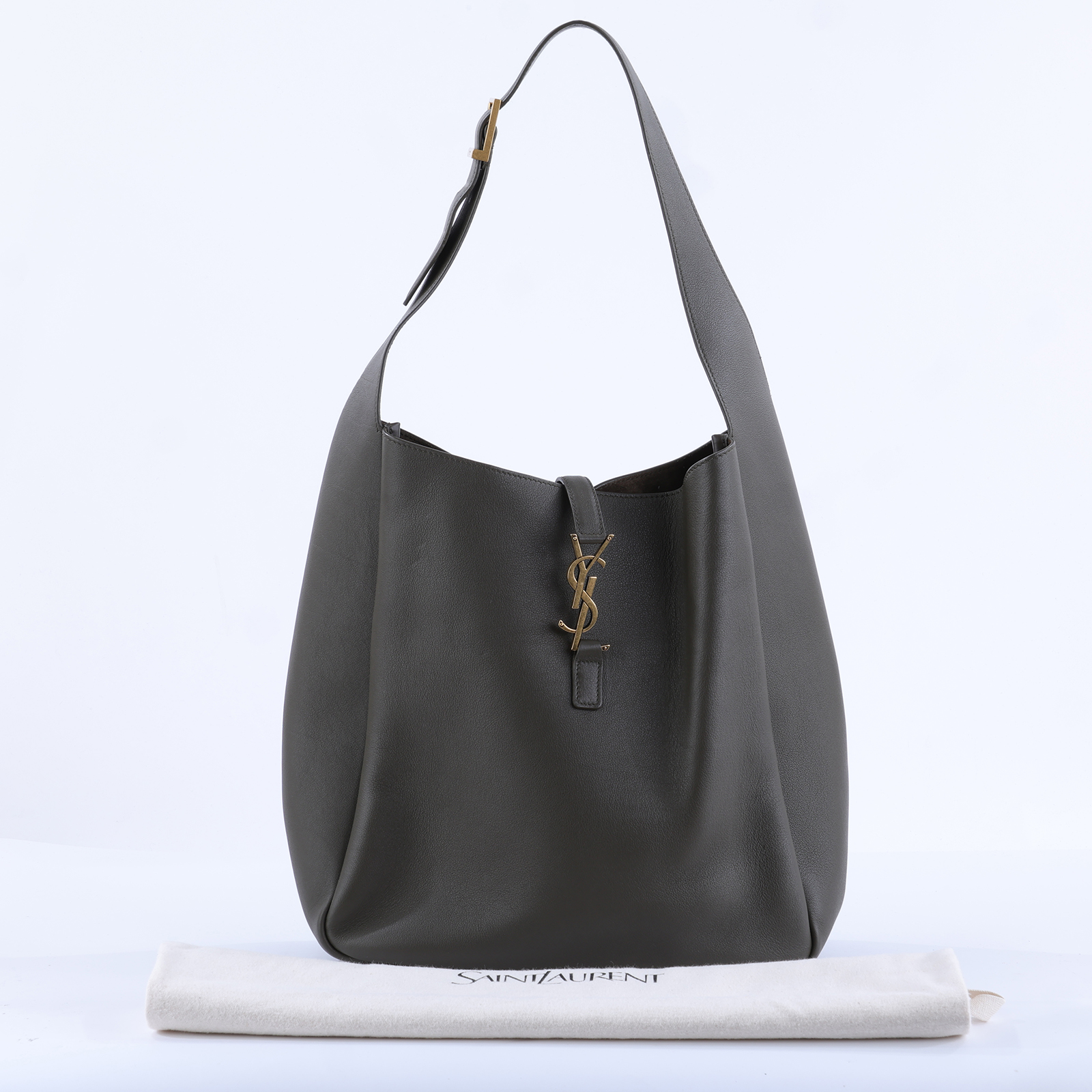 聖羅蘭 YSL SAINT LAURENT LE 5 À 7 滑面皮革 柔軟 大型 手袋 手提 肩背包 753837AAAUQ  防塵袋