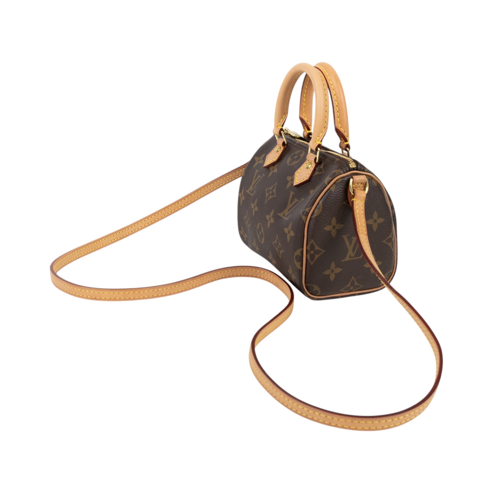 路易威登 LOUIS VUITTON Nano Speedy 經典帆布 手提 斜背 波士頓包 M61252 原花NANO SPEEDY 無附屬品