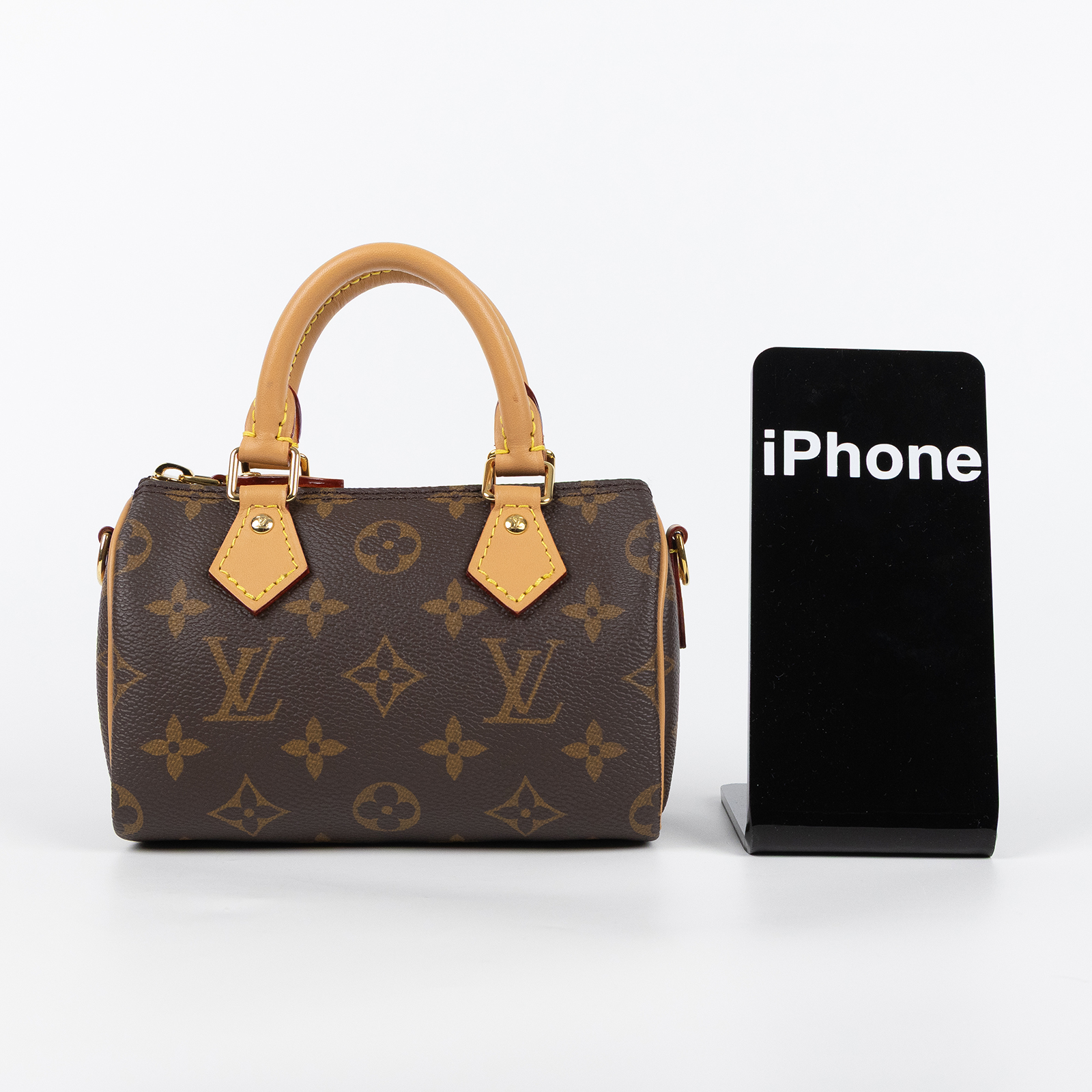 路易威登 LOUIS VUITTON Nano Speedy 原花 手提 肩背包 M81085 原花NANO SPEEDY 原廠盒子/背帶