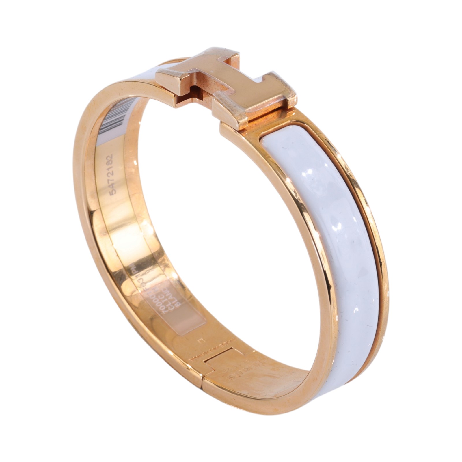 愛馬仕 Hermes Clic H PM 手環 白色 H700001FO31PM /FI1129 白金CLIC H手環 原廠盒子/防塵袋