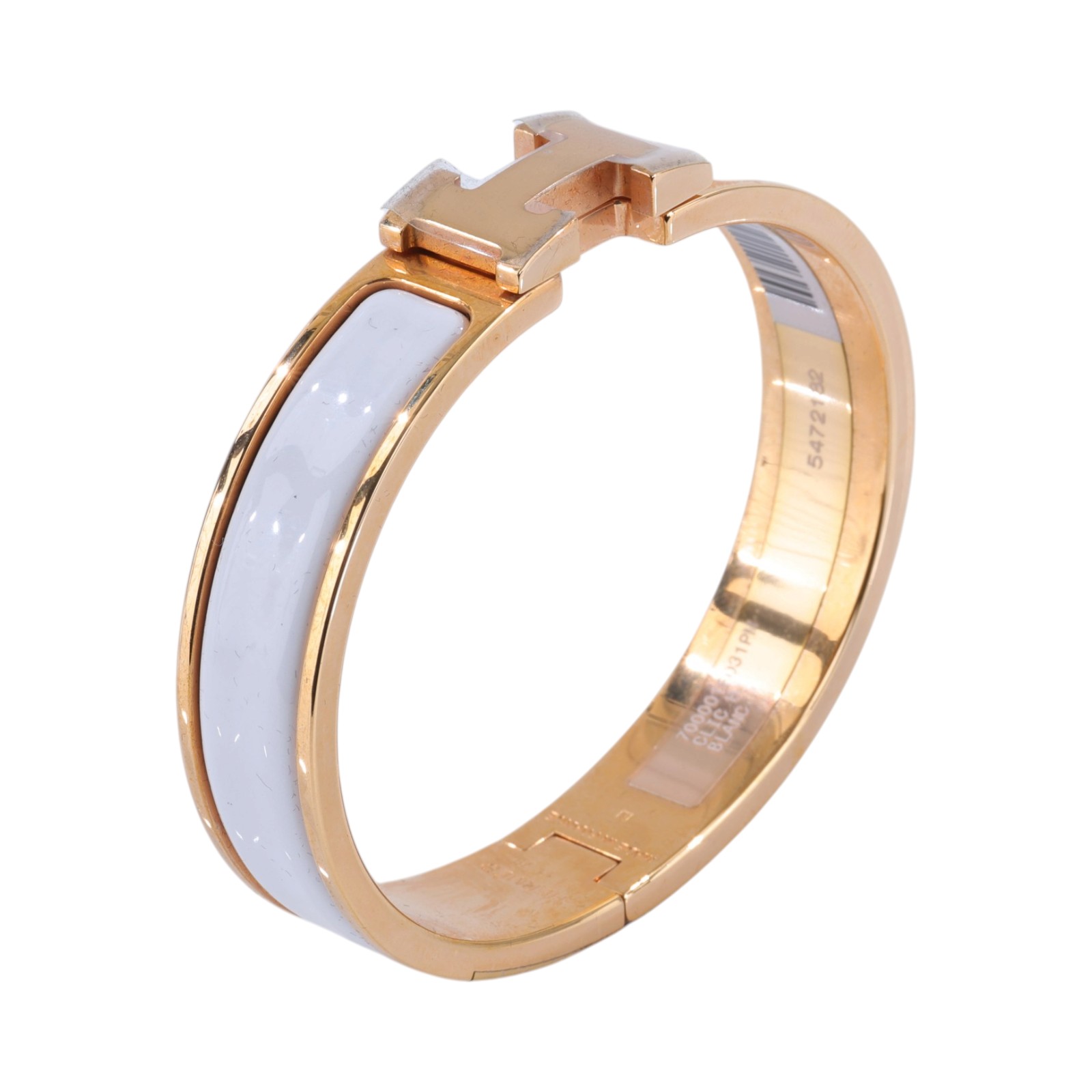 愛馬仕 Hermes Clic H PM 手環 白色 H700001FO31PM /FI1129 白金CLIC H手環 原廠盒子/防塵袋