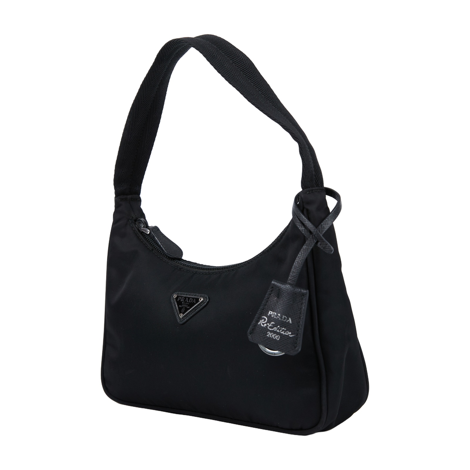 普拉達 PRADA Re-Edition 迷你 Hobo 包 1NE515_RDH0 黑尼龍肩背包 無附屬品