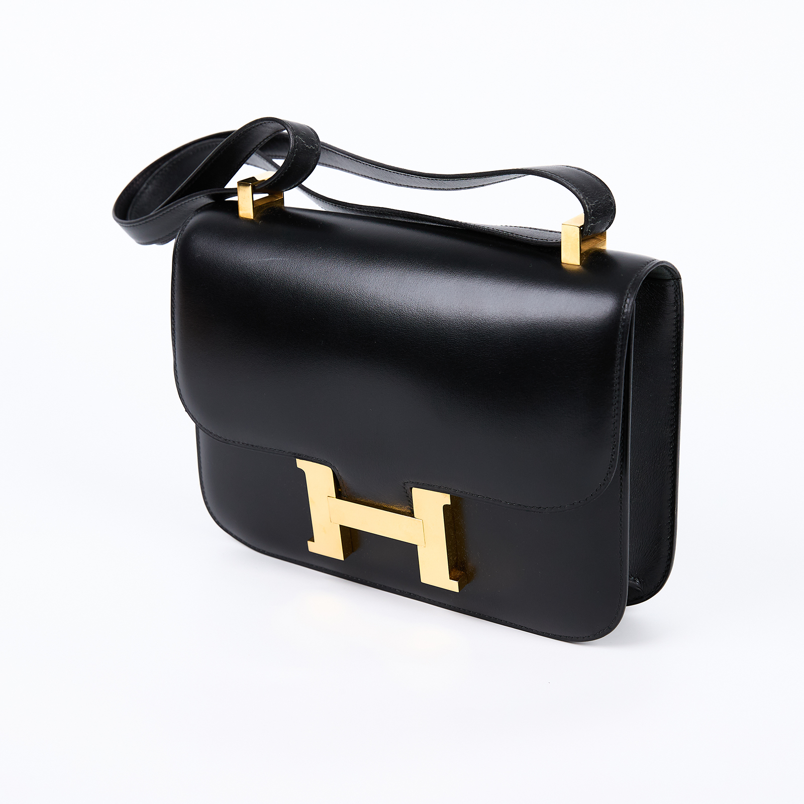 愛馬仕 Hermes Constance Bag 康康包 24 CN24 OX OX刻 黑金CONSTANCE 24 BOX皮 防塵袋