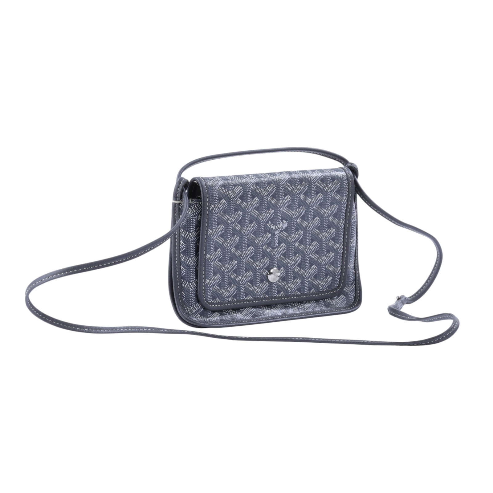 高雅德 GOYARD Plumet Pocket Wallet 肩背 隨身錢包 PLUMETPMLTY 灰PLUMET 防塵袋/購買證明