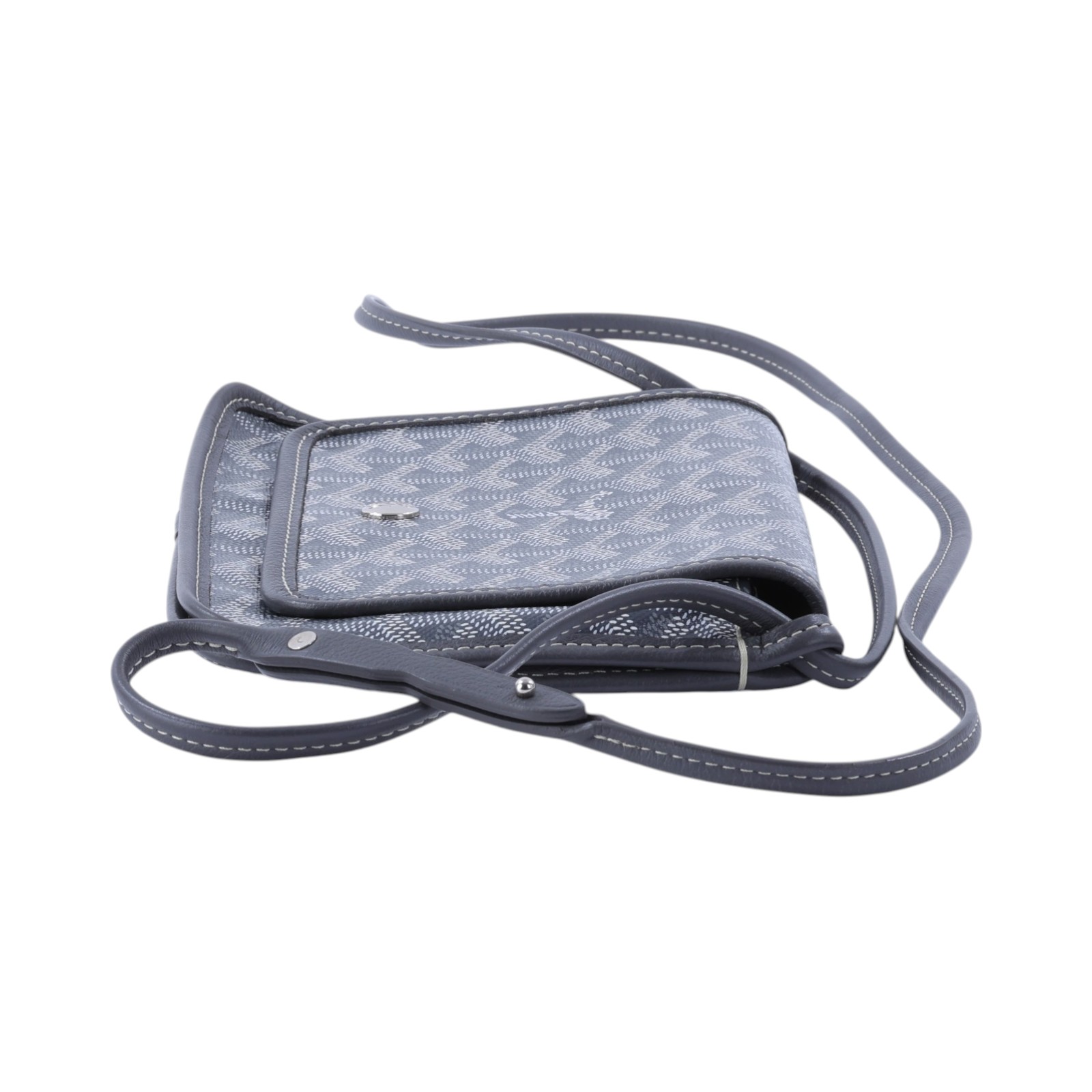 高雅德 GOYARD Plumet Pocket Wallet 肩背 隨身錢包 PLUMETPMLTY 灰PLUMET 防塵袋/購買證明