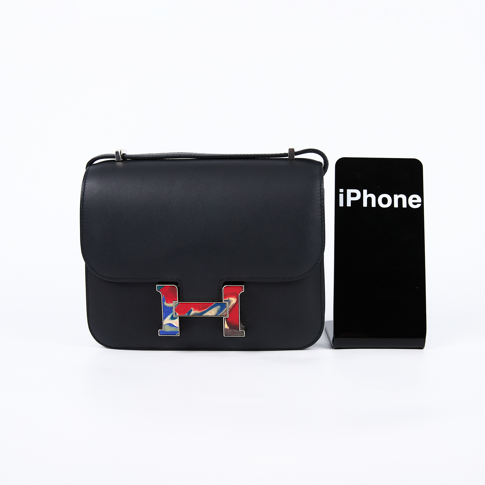 愛馬仕 Hermes Constance Bag 康康包 MIni 18  銀色五金 黑色 H082392CKAB /ZCT219UD  防塵袋/購買證明影本