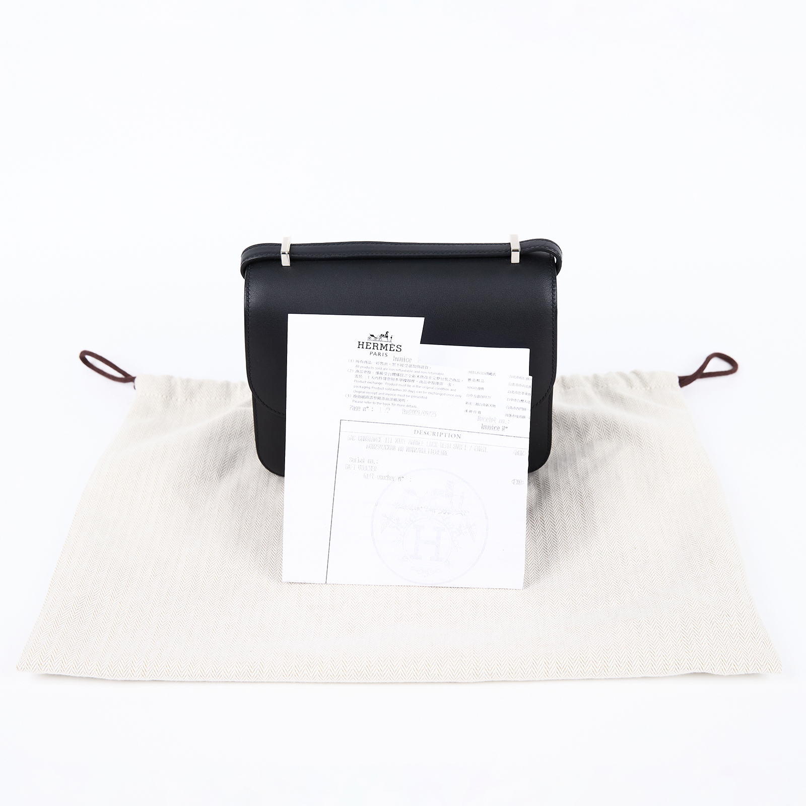 愛馬仕 Hermes Constance Bag 康康包 MIni 18  銀色五金 黑色 H082392CKAB /ZCT219UD  防塵袋/購買證明影本